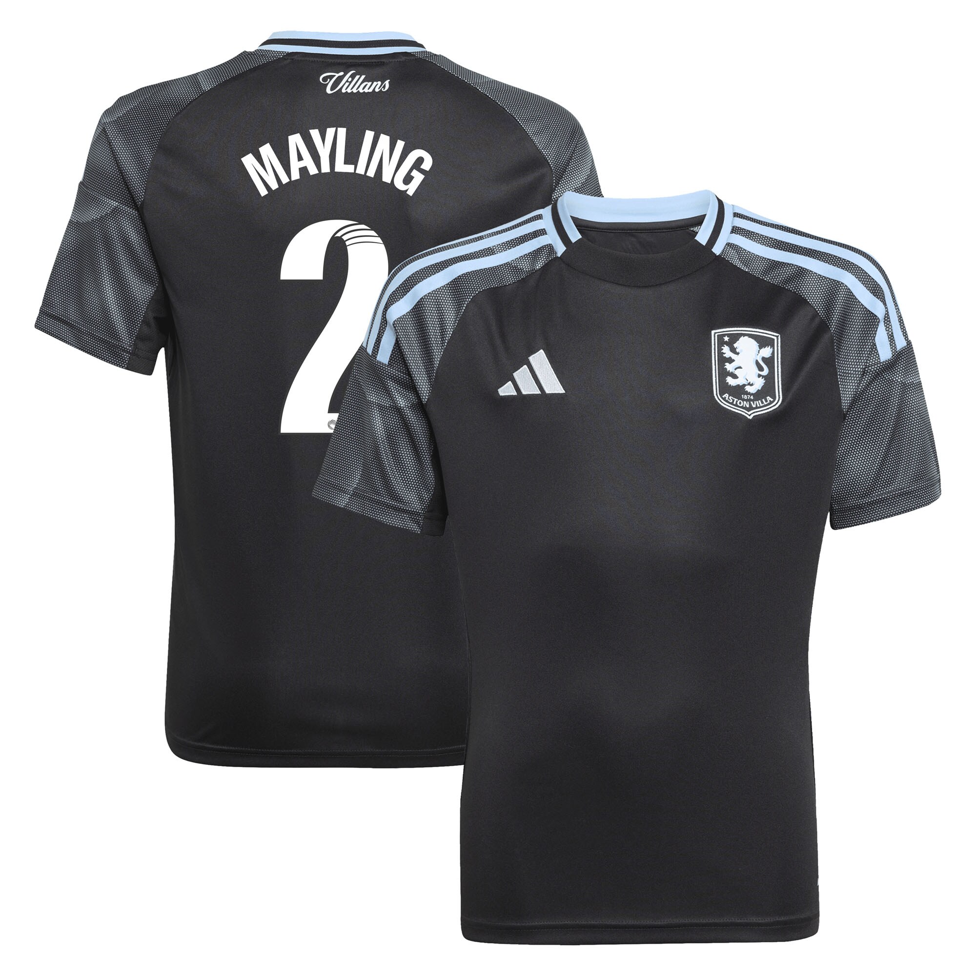 aston villa adidas wsl away shirt 2025-26 – kids with mayling 2 printing Collection - Aston Villa Official Store