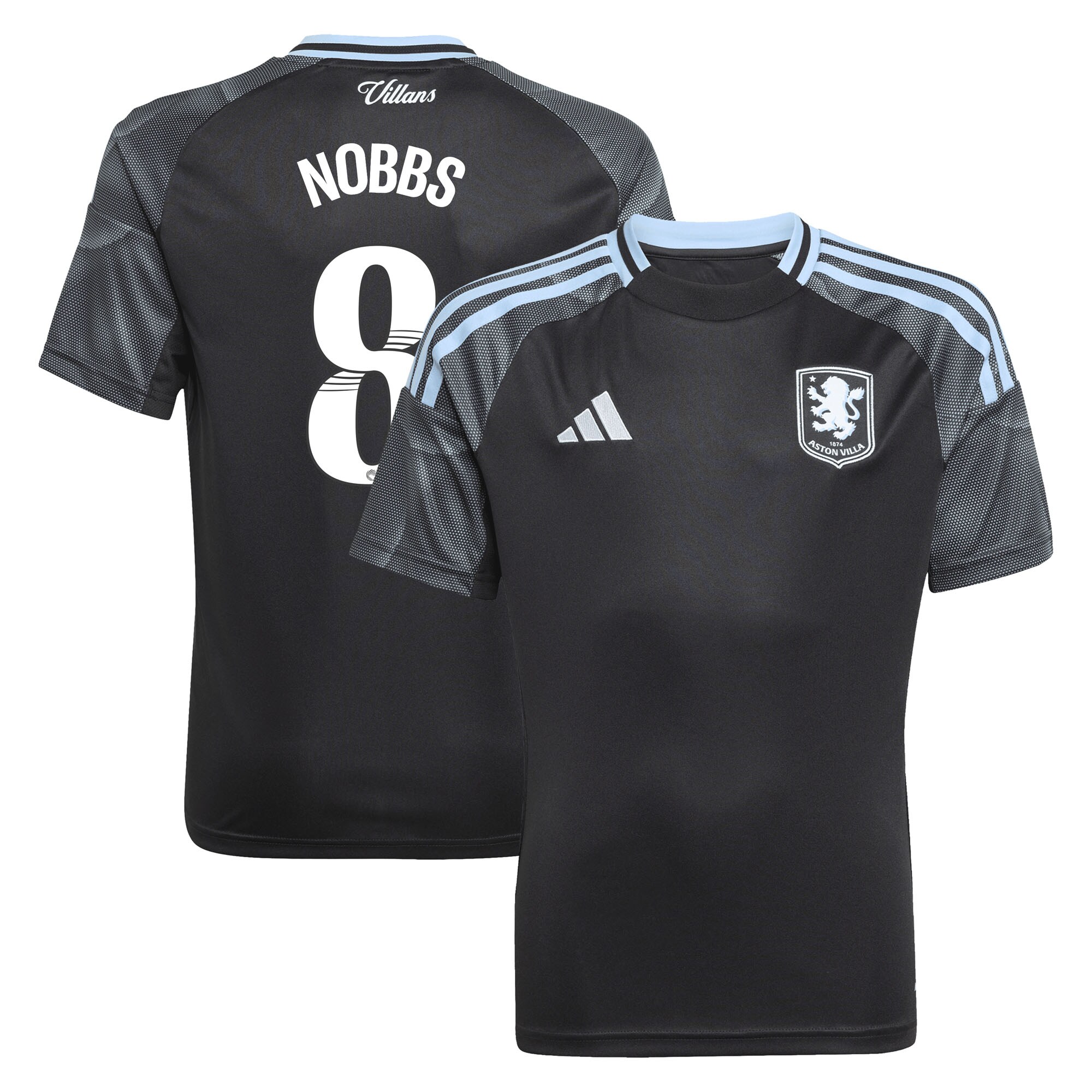aston villa adidas wsl away shirt 2025-26 – kids with nobbs 8 printing Collection - Aston Villa Official Store