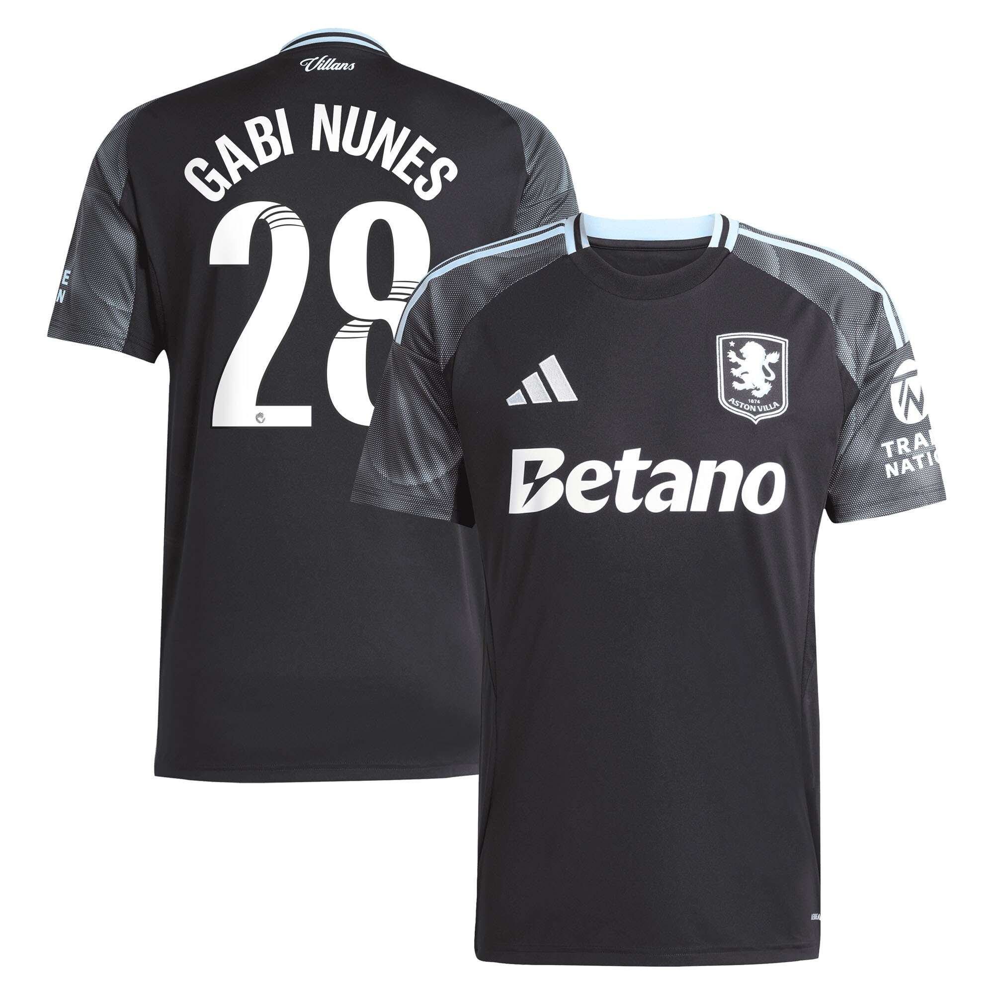 aston villa adidas wsl away shirt 2025-26 with gabi nunes 28 printing Collection - Aston Villa Official Store