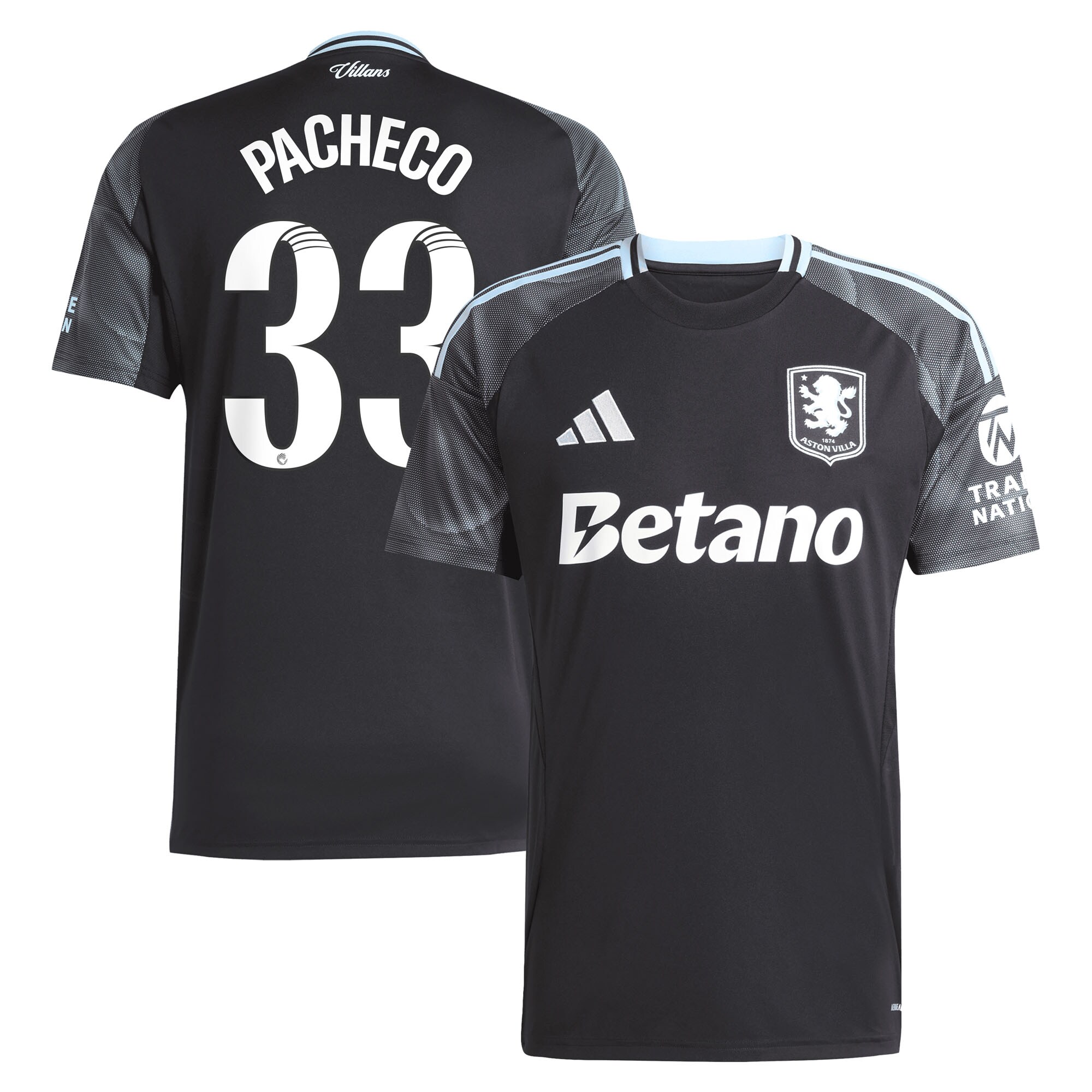 aston villa adidas wsl away shirt 2025-26 with pacheco 33 printing Collection - Aston Villa Official Store