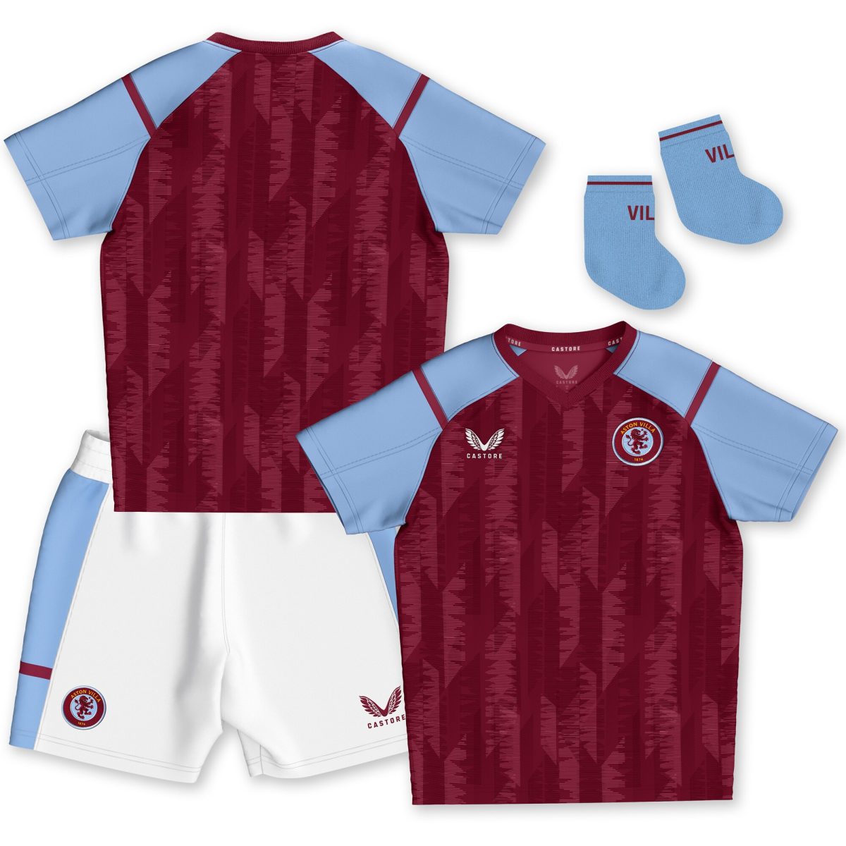 aston villa castore home baby kit 2023-24 with custom printing Collection - Aston Villa Official Store