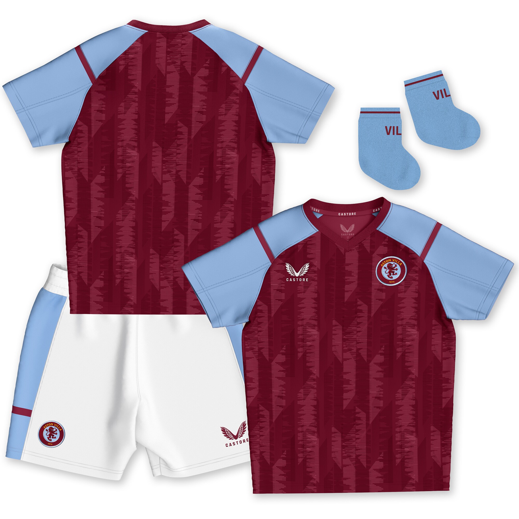 aston villa castore home baby kit 2023-24 with custom printing Collection - Aston Villa Official Store
