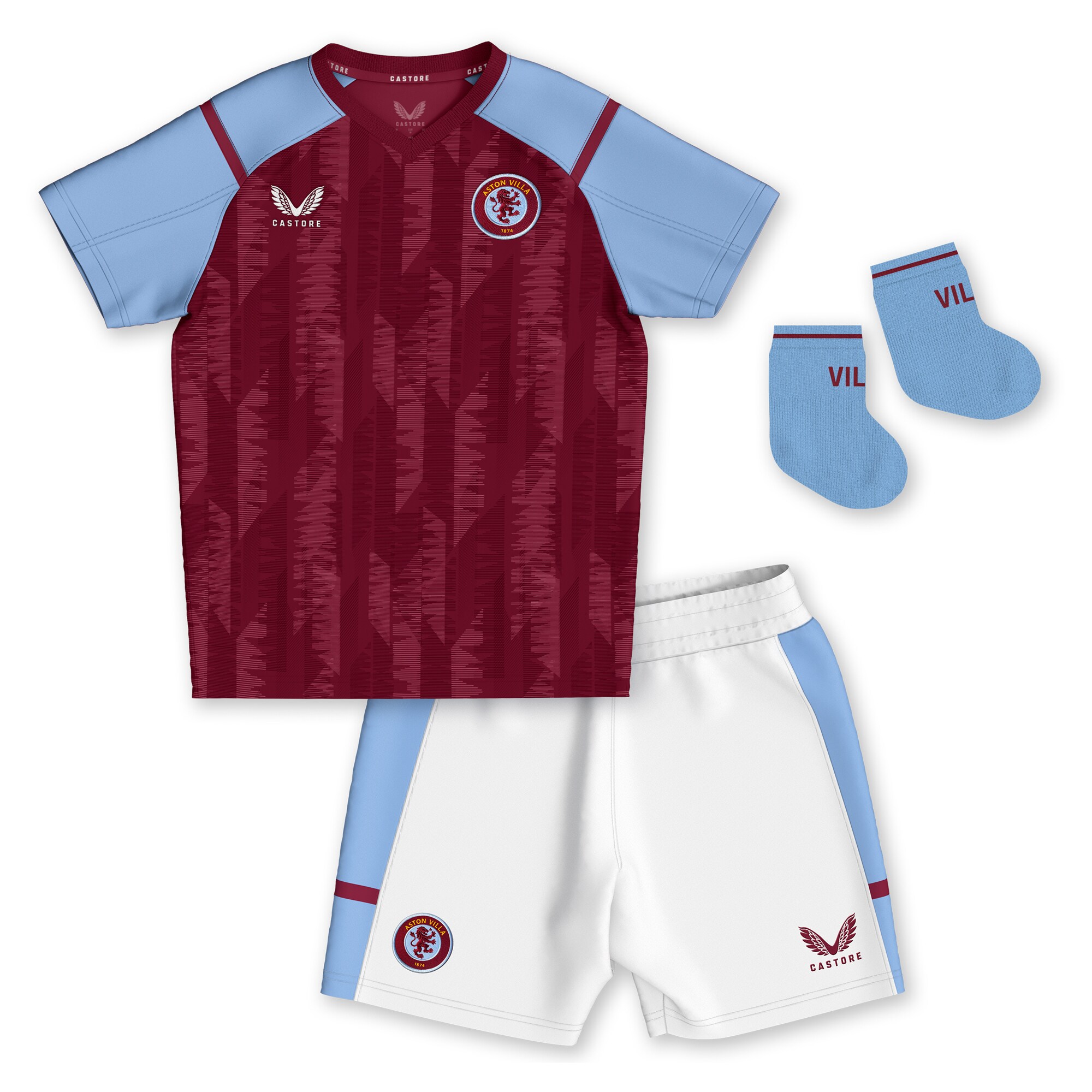 aston villa castore home baby kit 2023-24 with custom printing Collection - Aston Villa Official Store