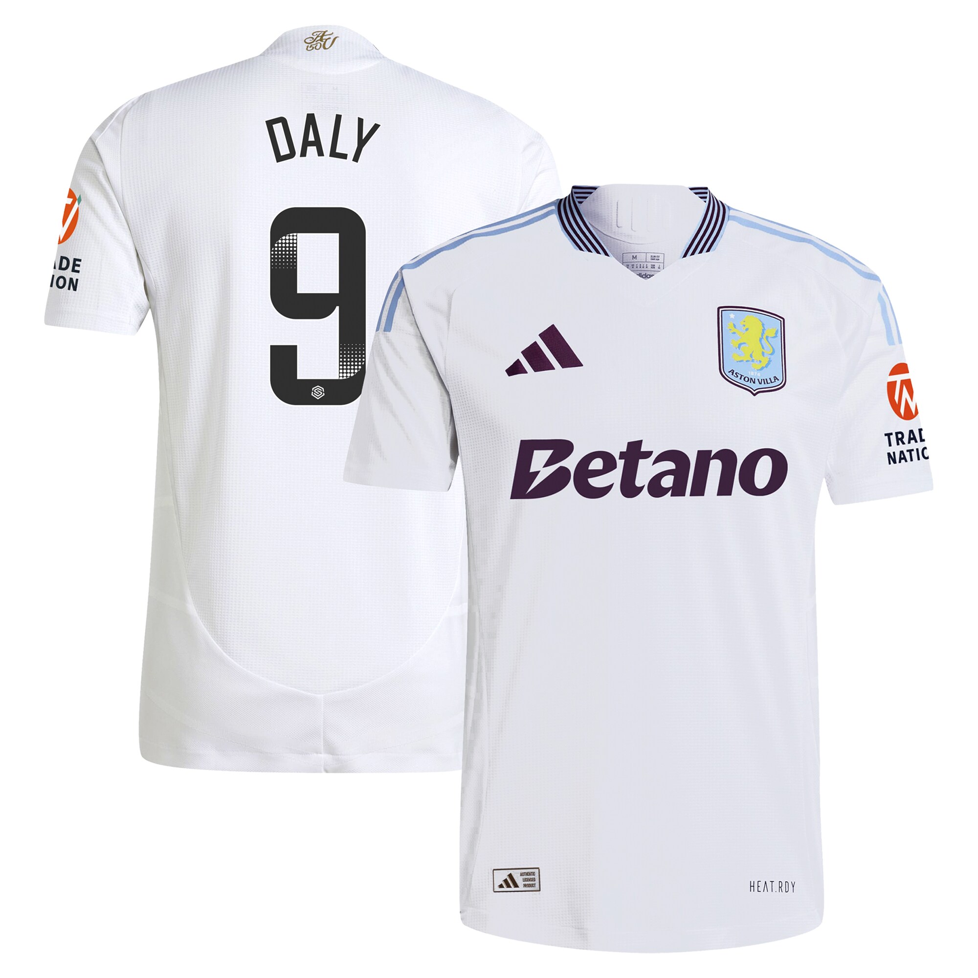 aston villa wsl adidas away authentic shirt 2024-25 with daly 9 printing Collection - Aston Villa Official Store