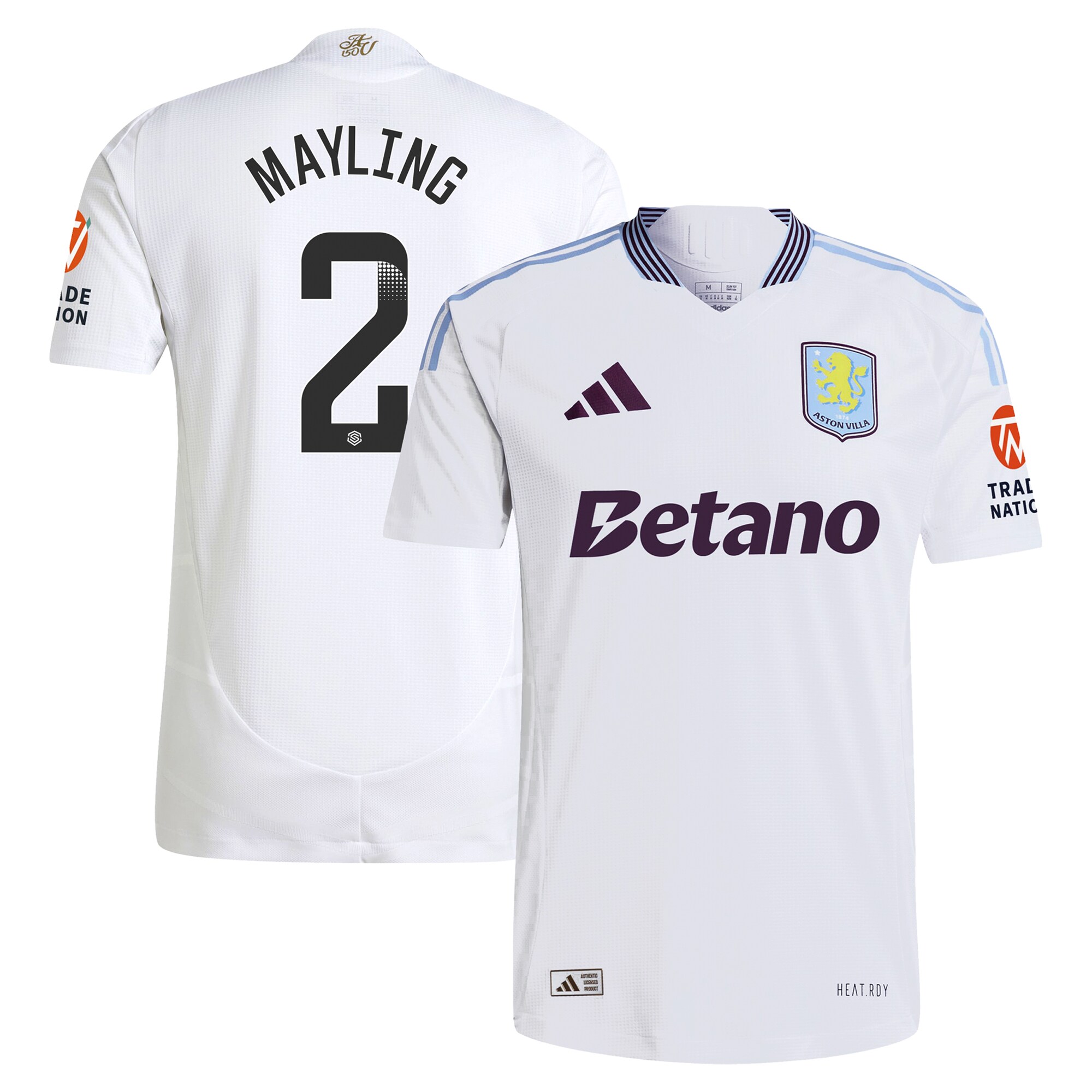 aston villa wsl adidas away authentic shirt 2024-25 with mayling 2 printing Collection - Aston Villa Official Store
