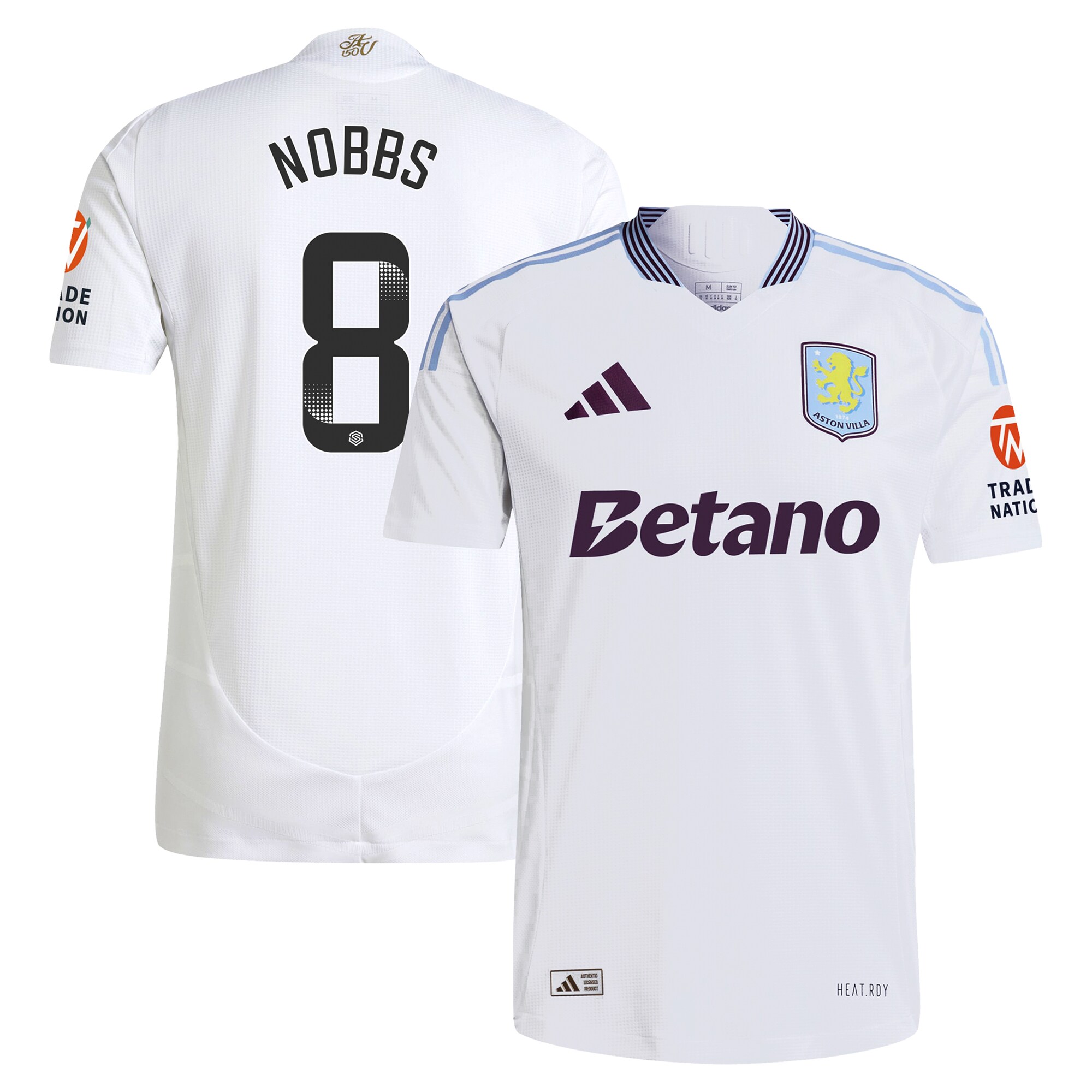 aston villa wsl adidas away authentic shirt 2024-25 with nobbs 8 printing Collection - Aston Villa Official Store