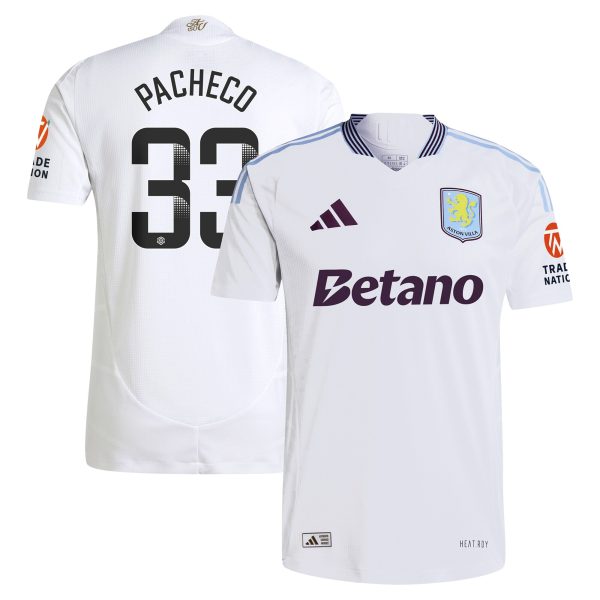 aston villa wsl adidas away authentic shirt 2024-25 with pacheco 33 printing Collection - Aston Villa Official Store