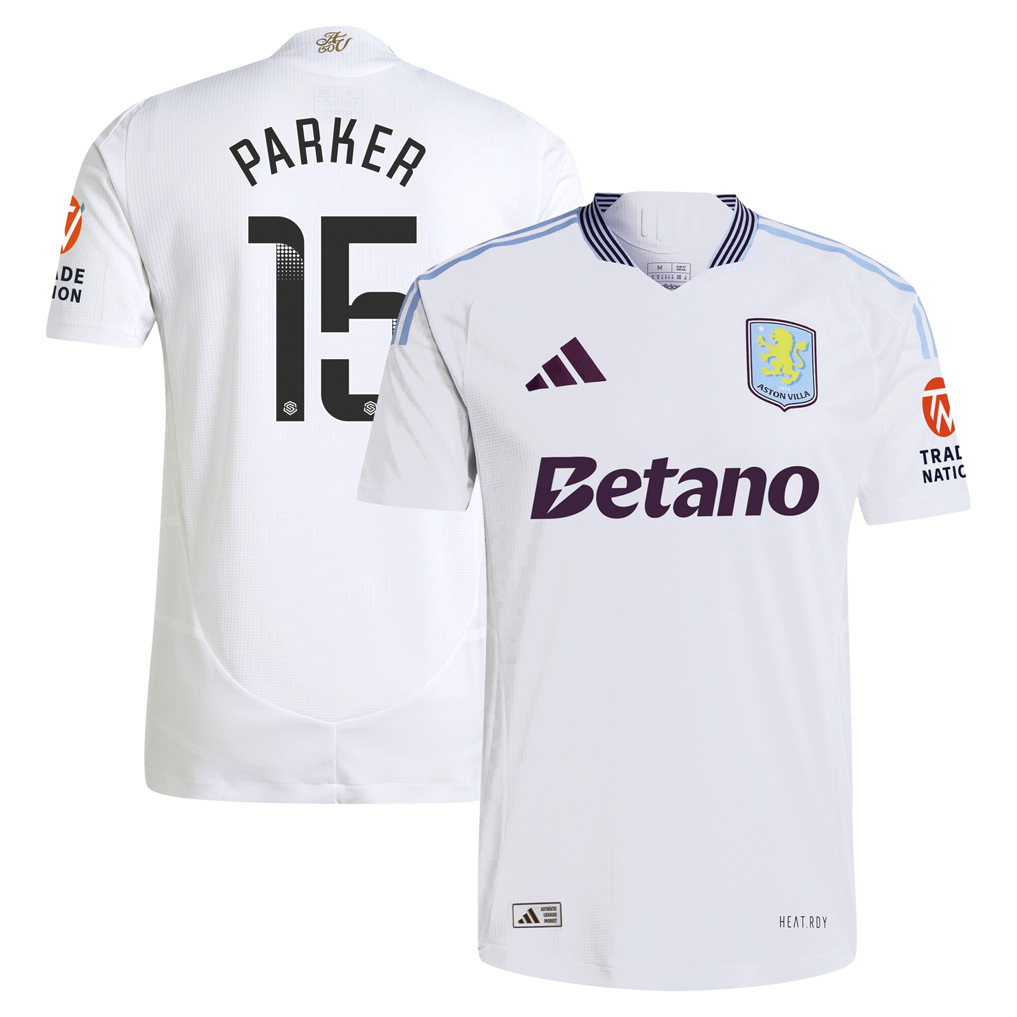 aston villa wsl adidas away authentic shirt 2024-25 with parker 15 printing Collection - Aston Villa Official Store