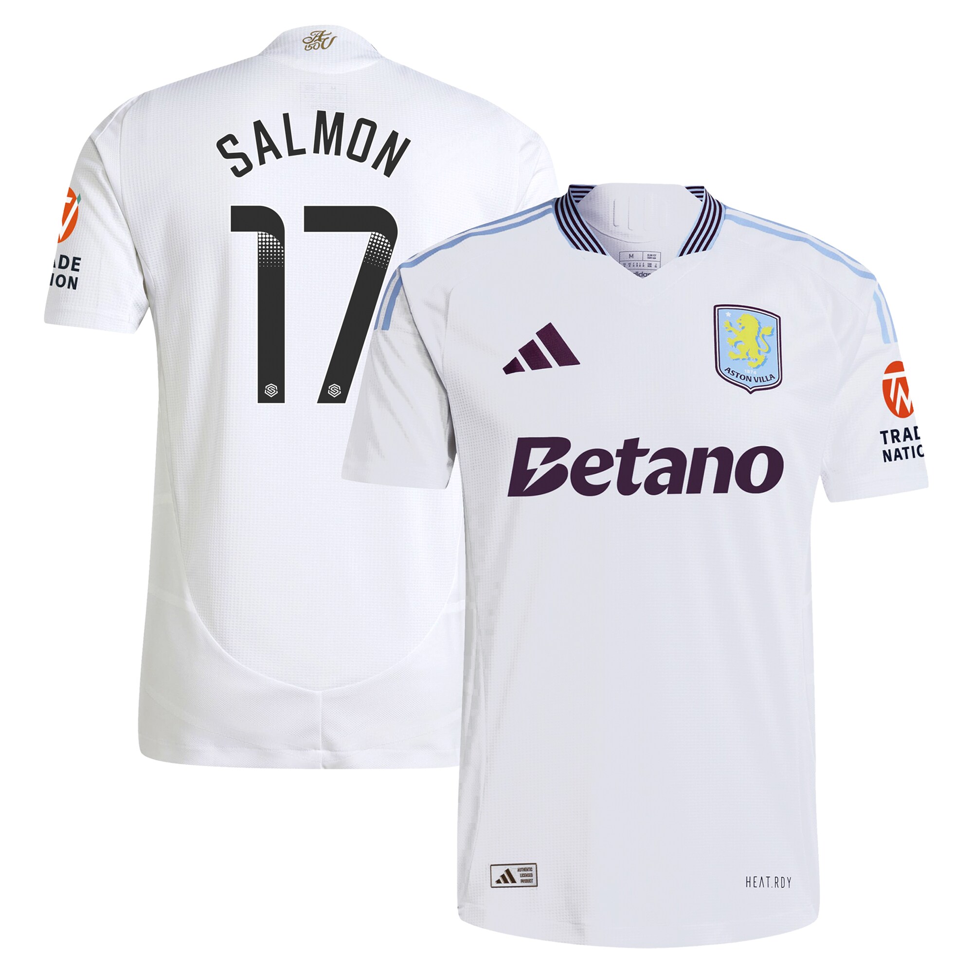 aston villa wsl adidas away authentic shirt 2024-25 with salmon 17 printing Collection - Aston Villa Official Store