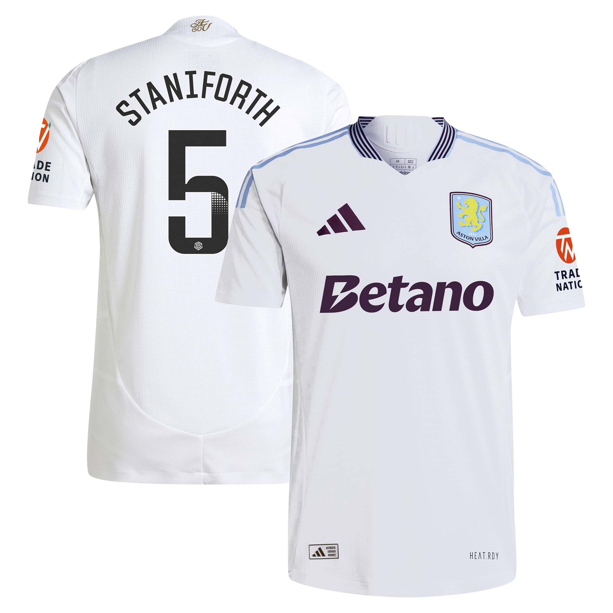 aston villa wsl adidas away authentic shirt 2024-25 with staniforth 5 printing Collection - Aston Villa Official Store