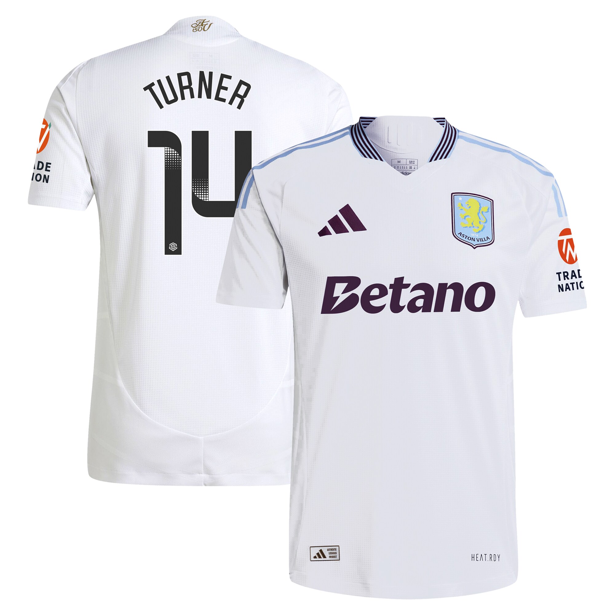 aston villa wsl adidas away authentic shirt 2024-25 with turner 14 printing Collection - Aston Villa Official Store