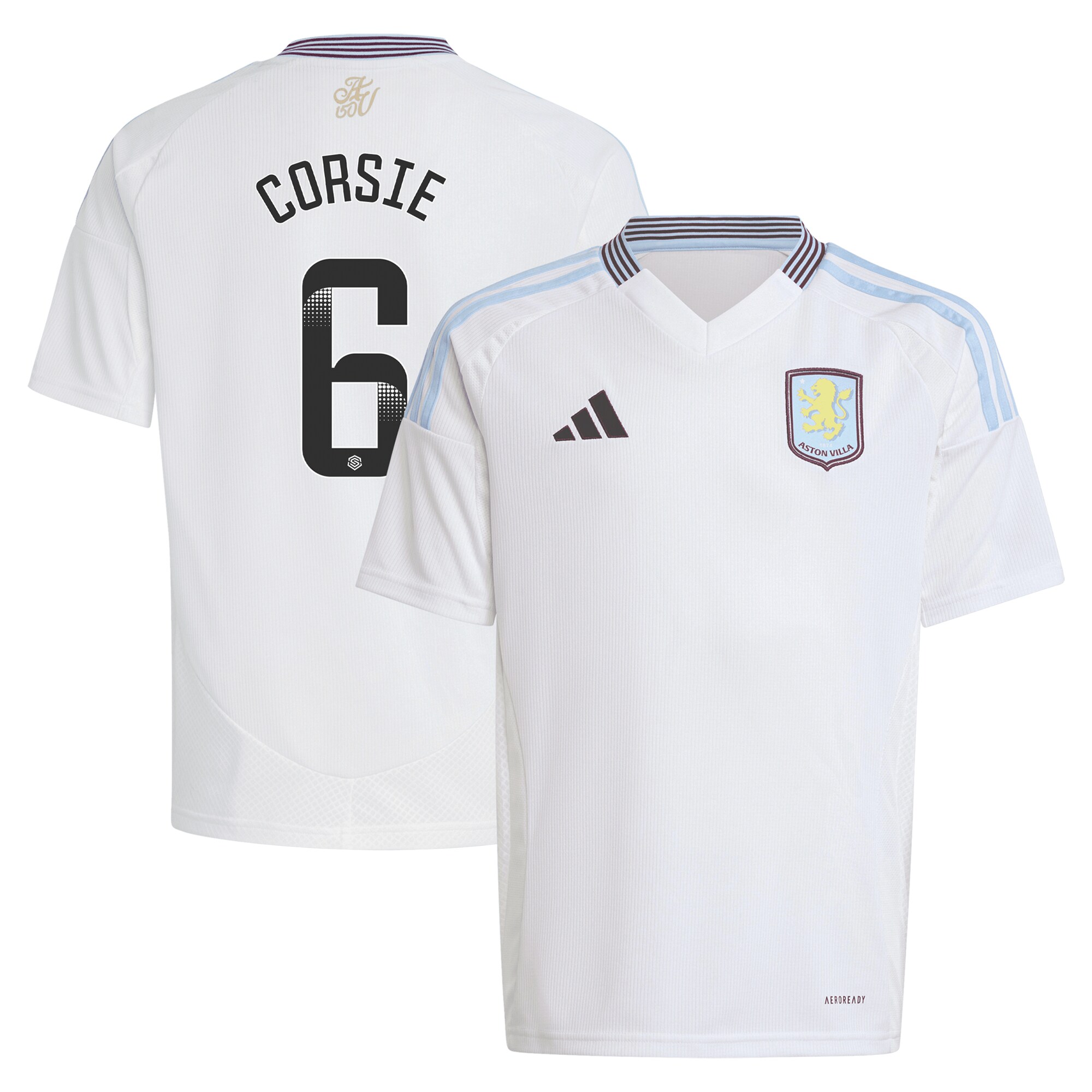 aston villa wsl adidas away shirt 2024-25 – kids with corsie 6 printing Collection - Aston Villa Official Store