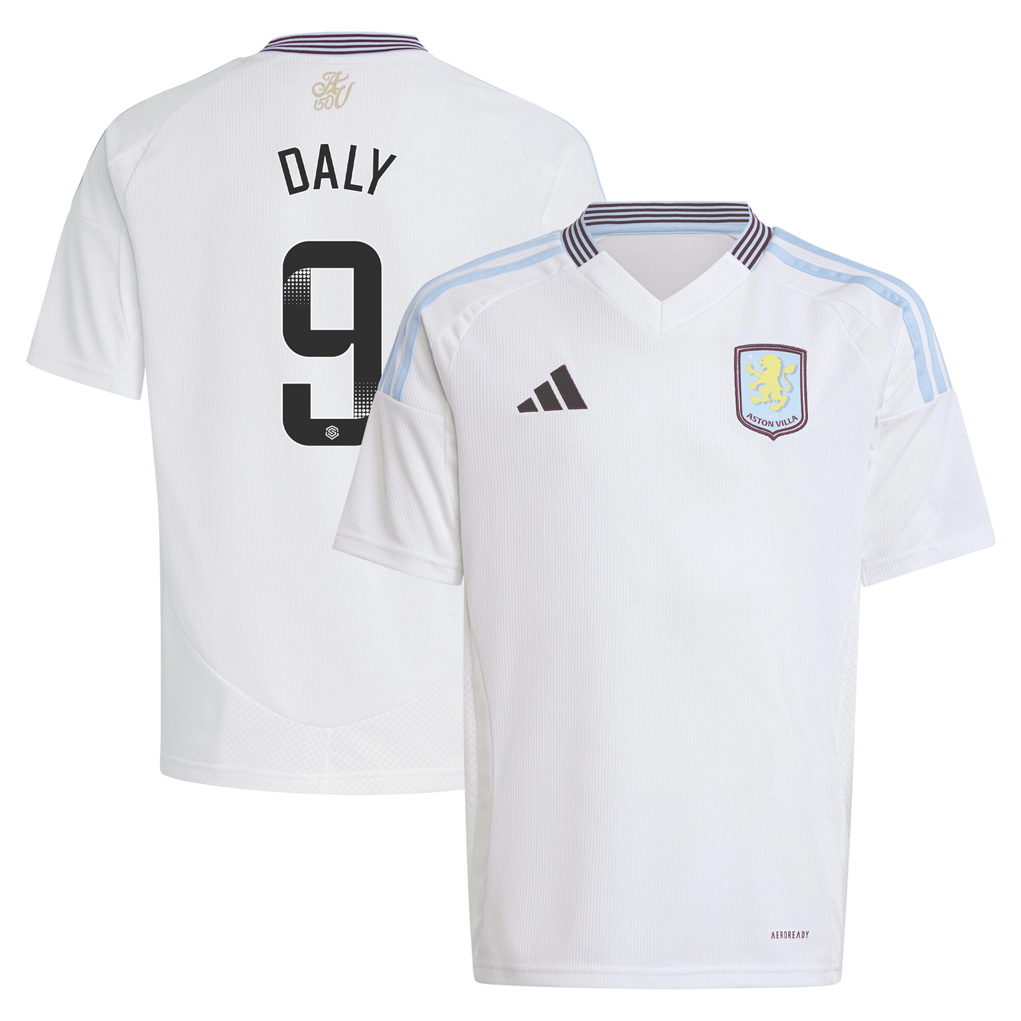 aston villa wsl adidas away shirt 2024-25 – kids with daly 9 printing Collection - Aston Villa Official Store