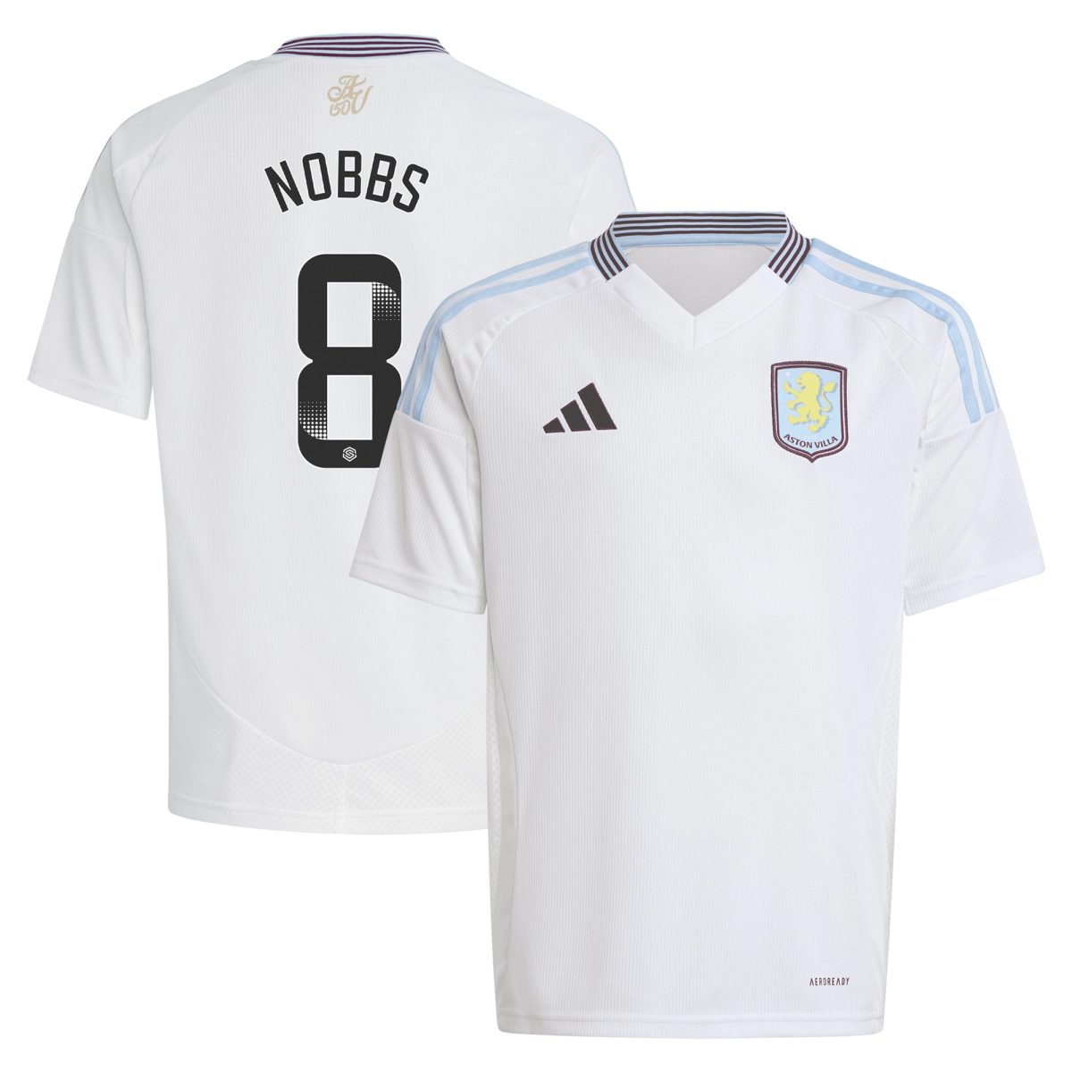 aston villa wsl adidas away shirt 2024-25 – kids with nobbs 8 printing Collection - Aston Villa Official Store