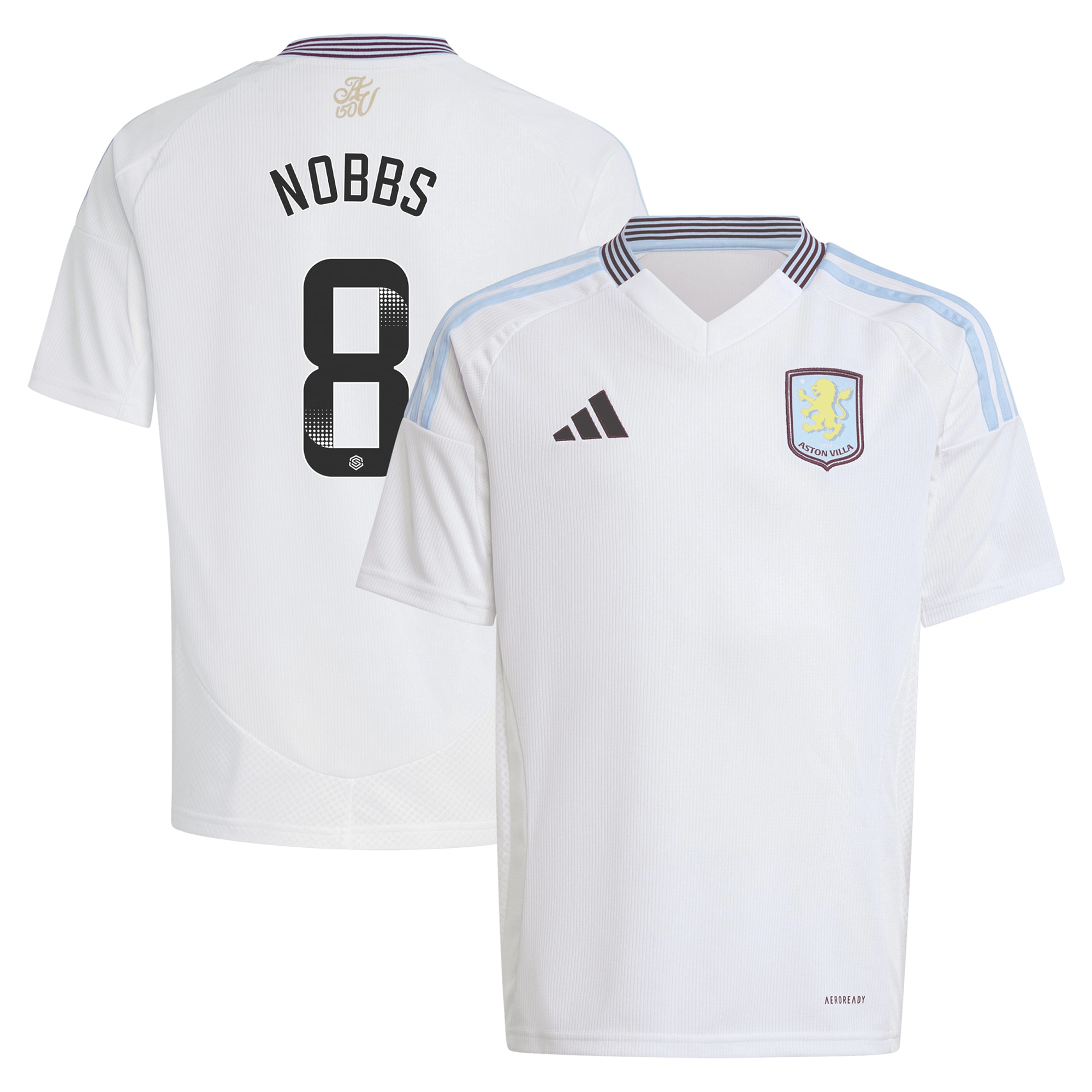 aston villa wsl adidas away shirt 2024-25 – kids with nobbs 8 printing Collection - Aston Villa Official Store