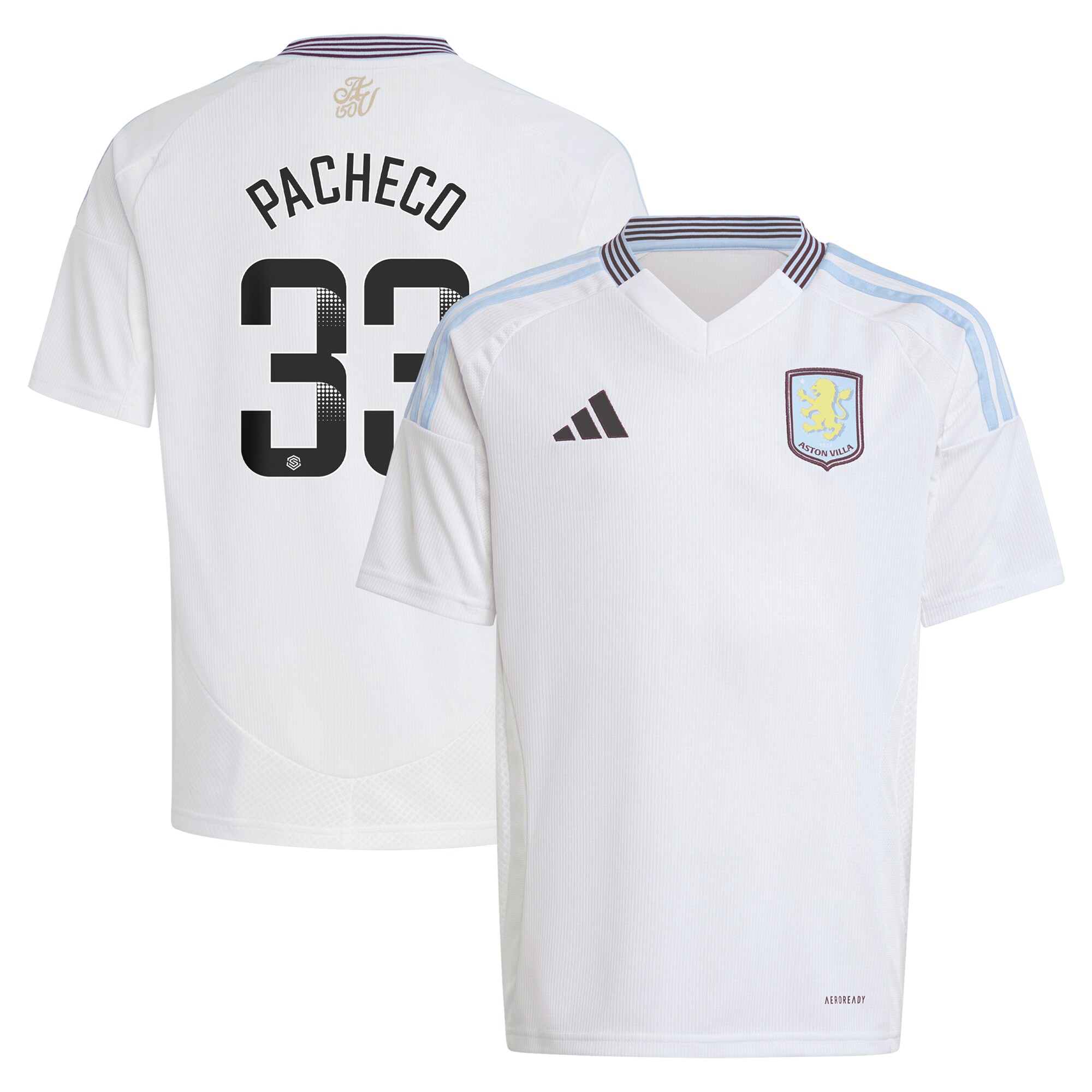 aston villa wsl adidas away shirt 2024-25 – kids with pacheco 33 printing Collection - Aston Villa Official Store