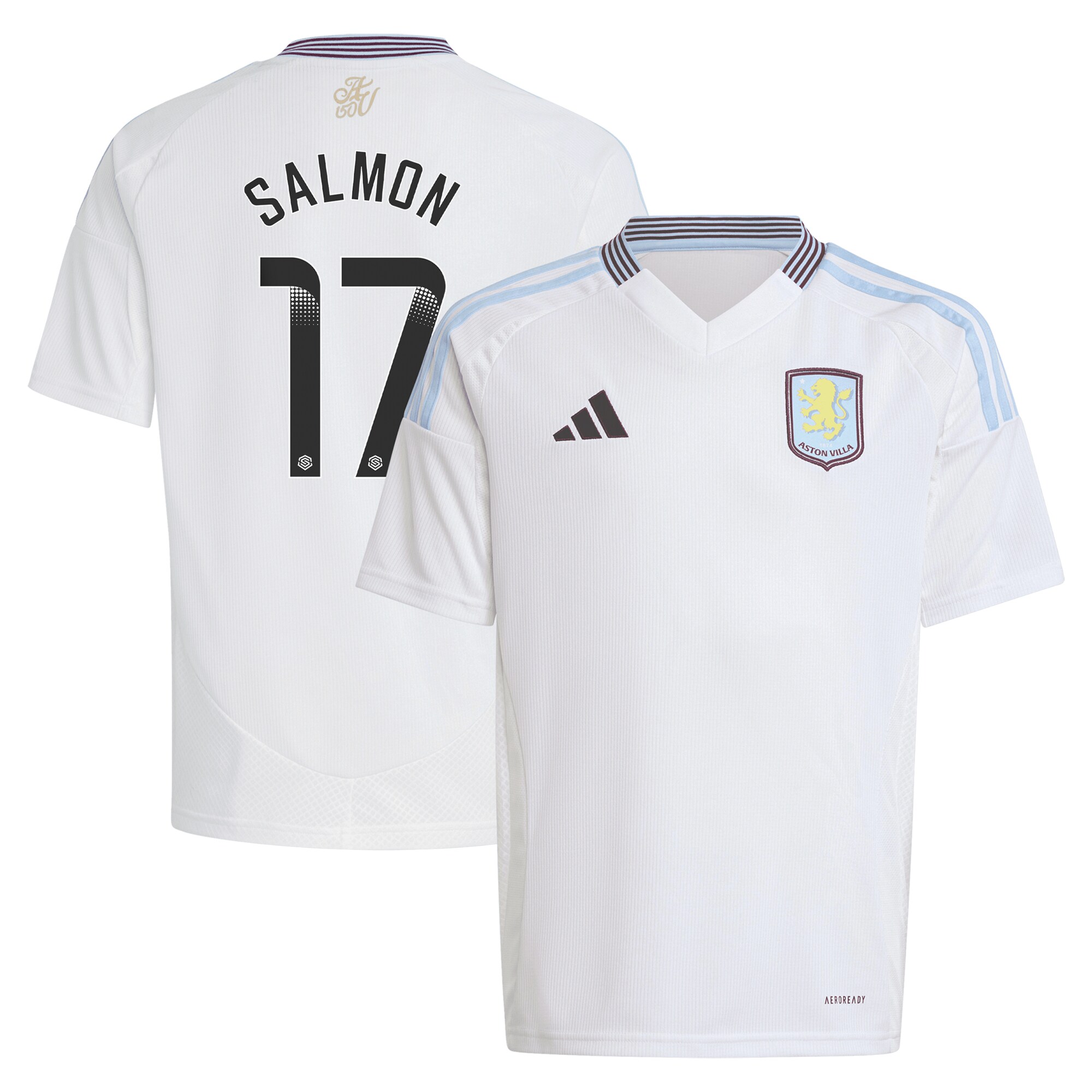 aston villa wsl adidas away shirt 2024-25 – kids with salmon 17 printing Collection - Aston Villa Official Store