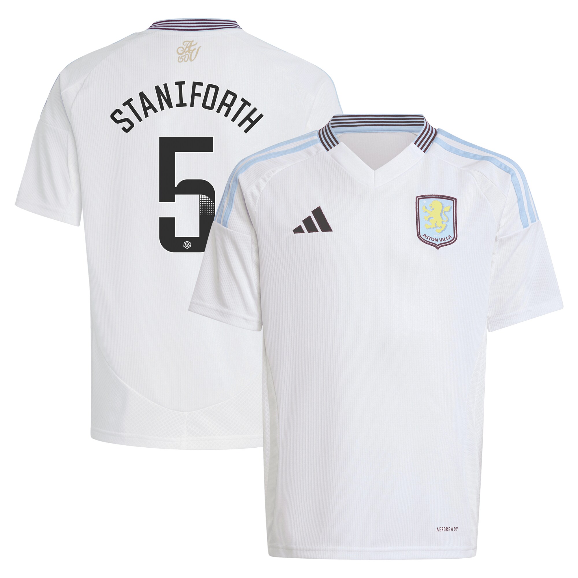 aston villa wsl adidas away shirt 2024-25 – kids with staniforth 5 printing Collection - Aston Villa Official Store