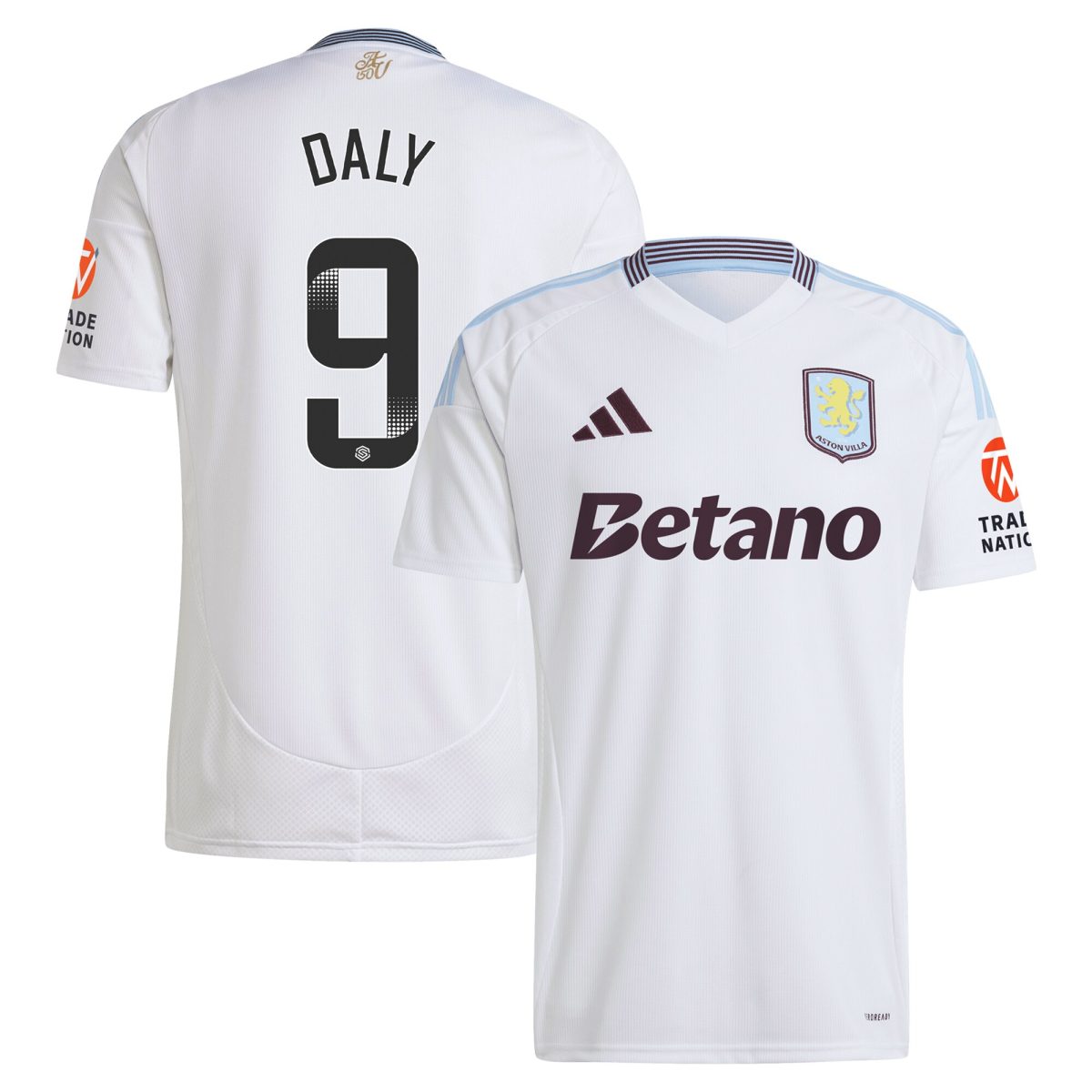 aston villa wsl adidas away shirt 2024-25 with daly 9 printing Collection - Aston Villa Official Store