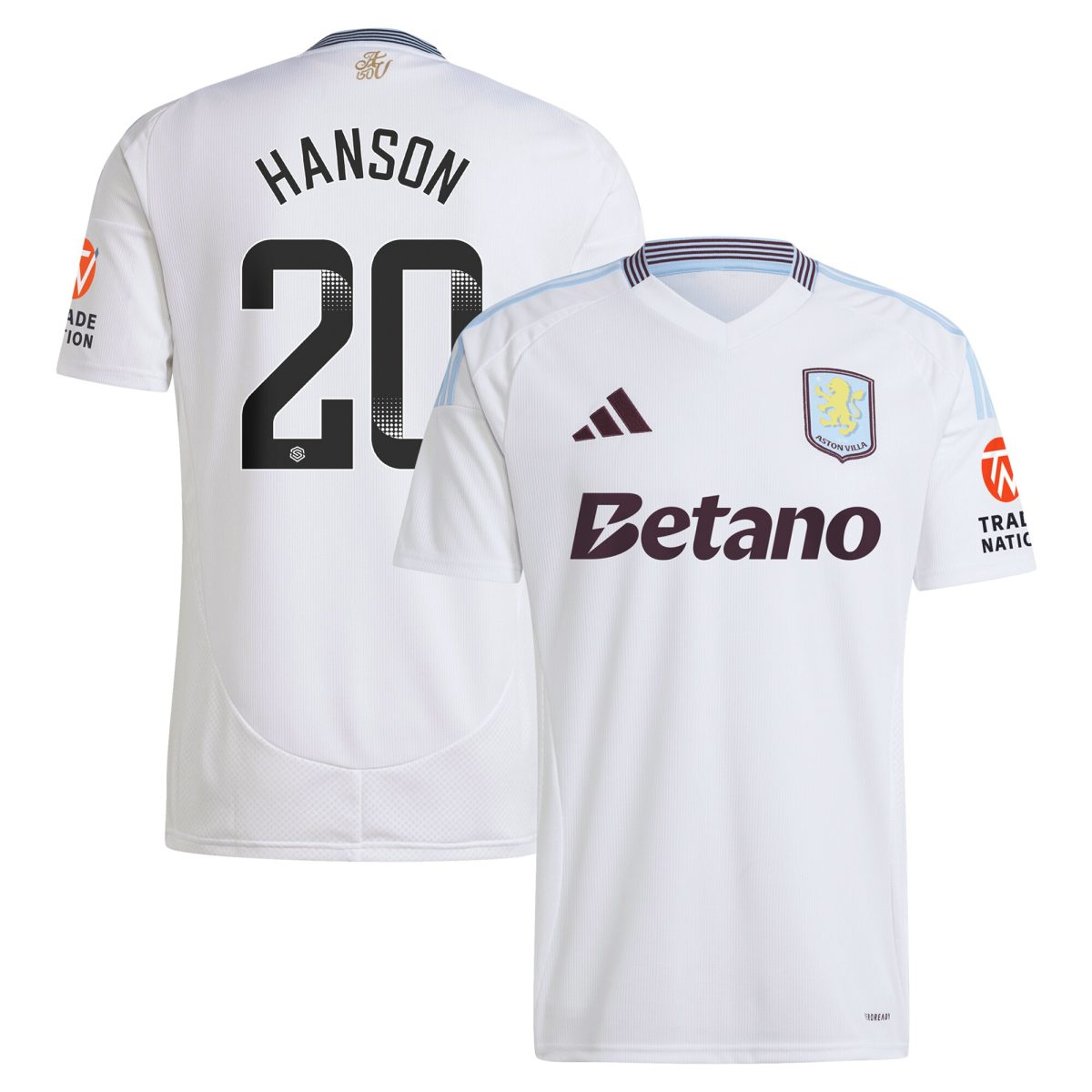 aston villa wsl adidas away shirt 2024-25 with hanson 20 printing Collection - Aston Villa Official Store