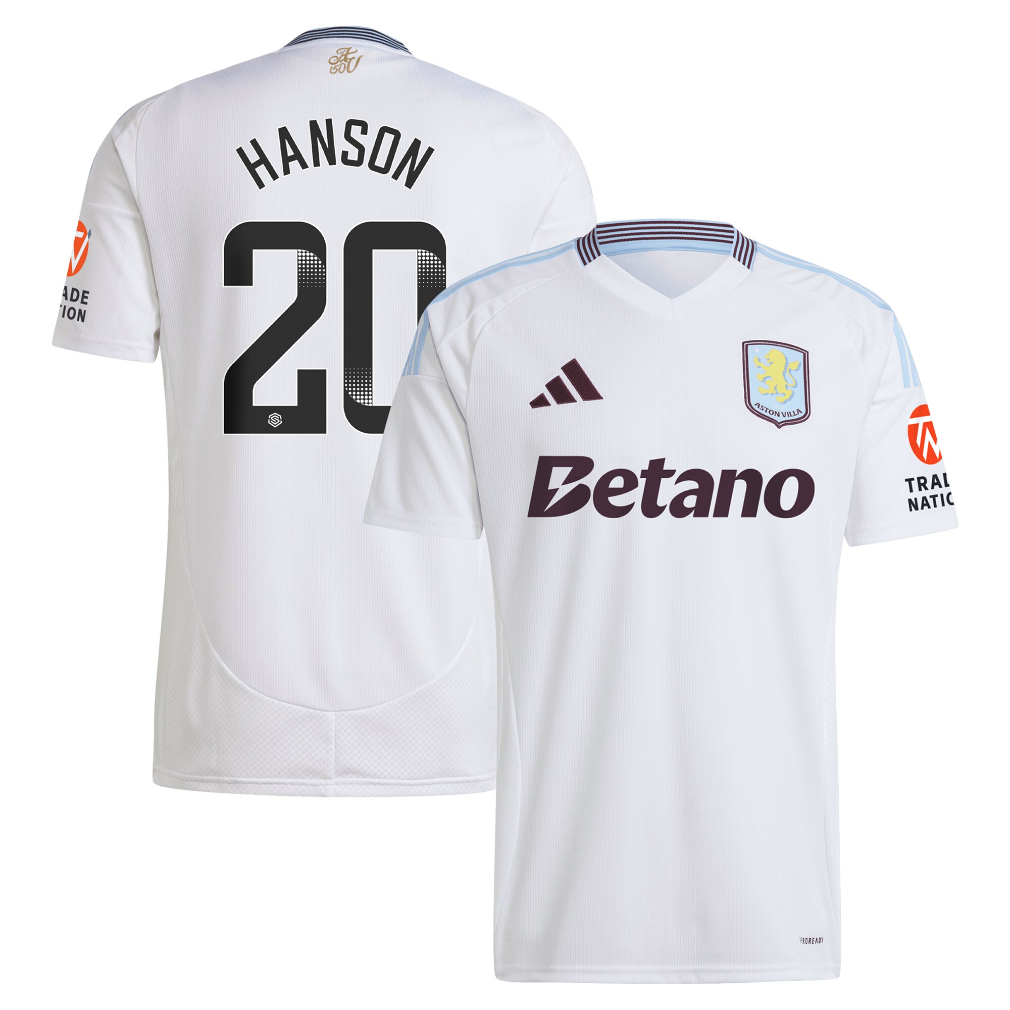 aston villa wsl adidas away shirt 2024-25 with hanson 20 printing Collection - Aston Villa Official Store