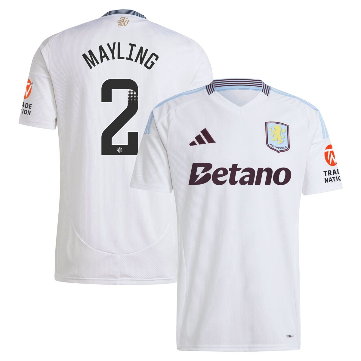 aston villa wsl adidas away shirt 2024-25 with mayling 2 printing Collection - Aston Villa Official Store
