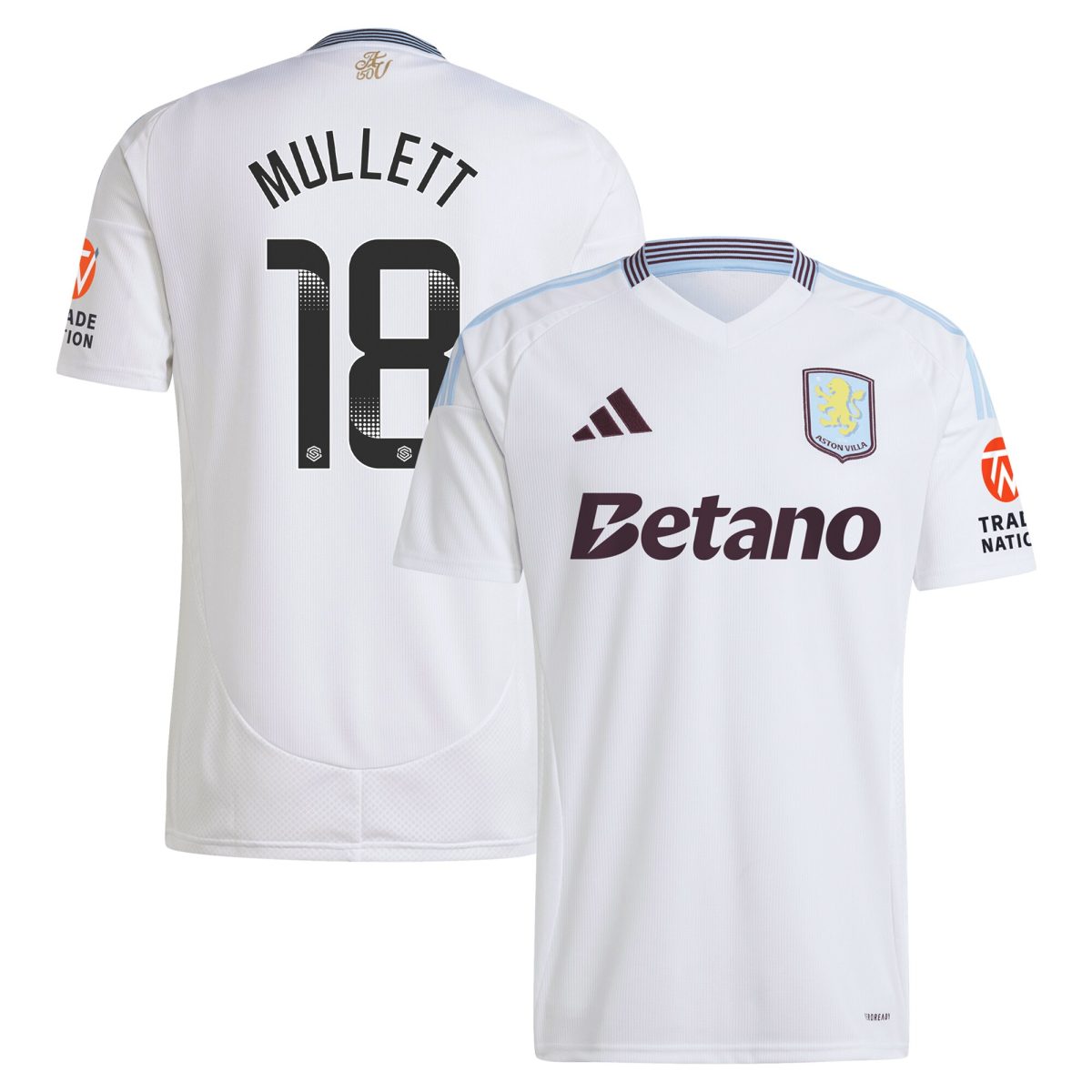 aston villa wsl adidas away shirt 2024-25 with mullett 18 printing Collection - Aston Villa Official Store