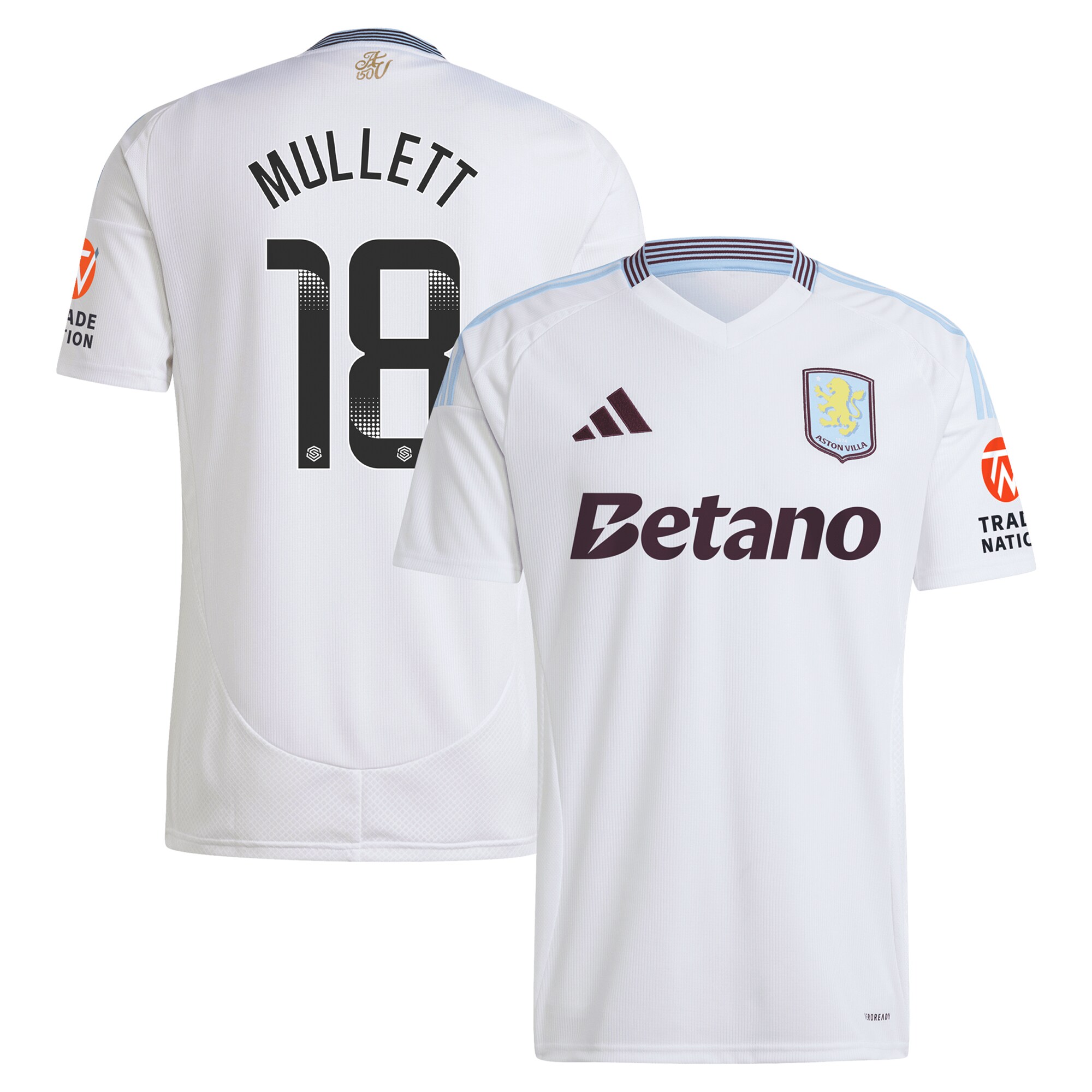 aston villa wsl adidas away shirt 2024-25 with mullett 18 printing Collection - Aston Villa Official Store