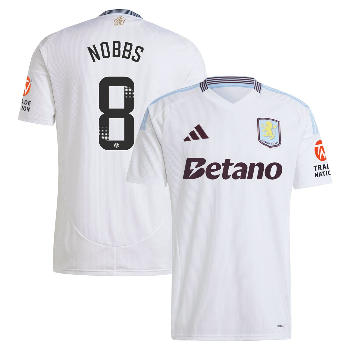 aston villa wsl adidas away shirt 2024-25 with nobbs 8 printing Collection - Aston Villa Official Store