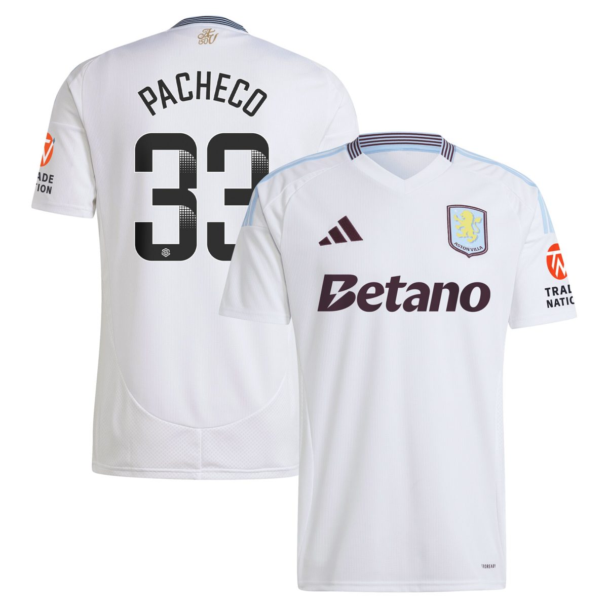 aston villa wsl adidas away shirt 2024-25 with pacheco 33 printing Collection - Aston Villa Official Store