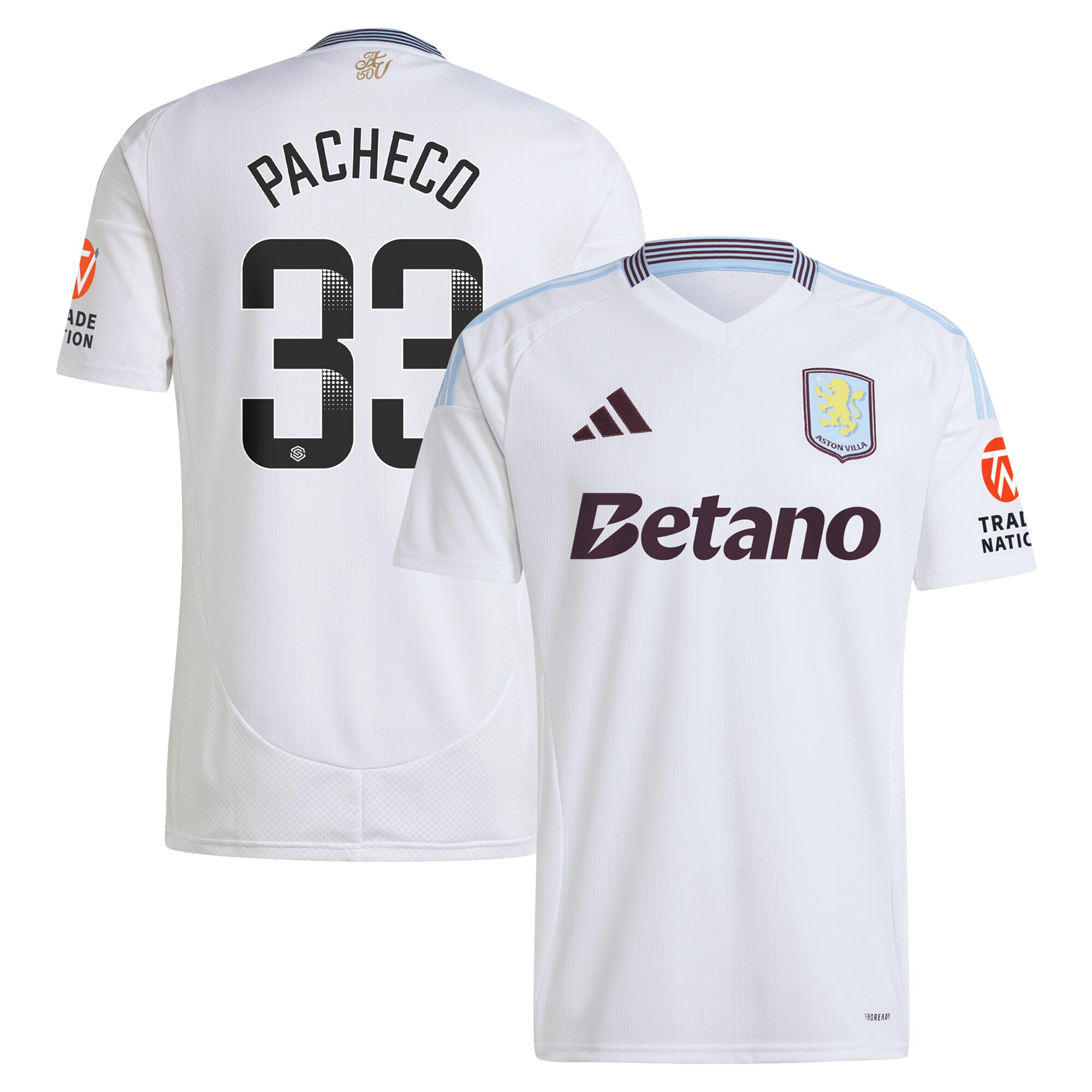 aston villa wsl adidas away shirt 2024-25 with pacheco 33 printing Collection - Aston Villa Official Store