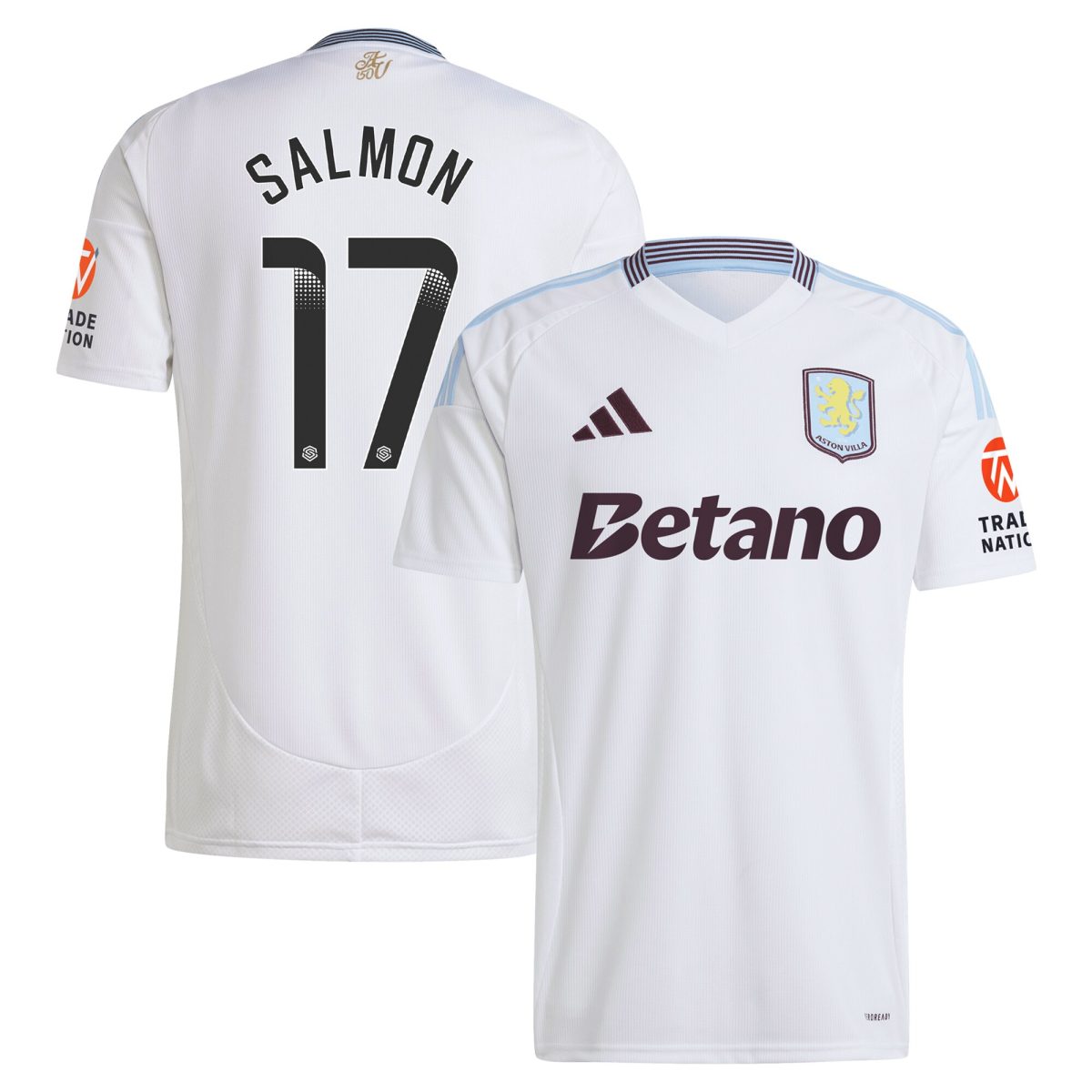 aston villa wsl adidas away shirt 2024-25 with salmon 17 printing Collection - Aston Villa Official Store