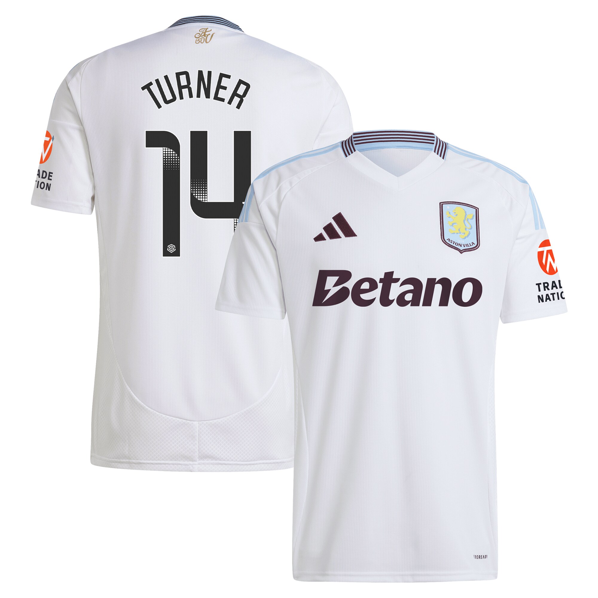 aston villa wsl adidas away shirt 2024-25 with turner 14 printing Collection - Aston Villa Official Store