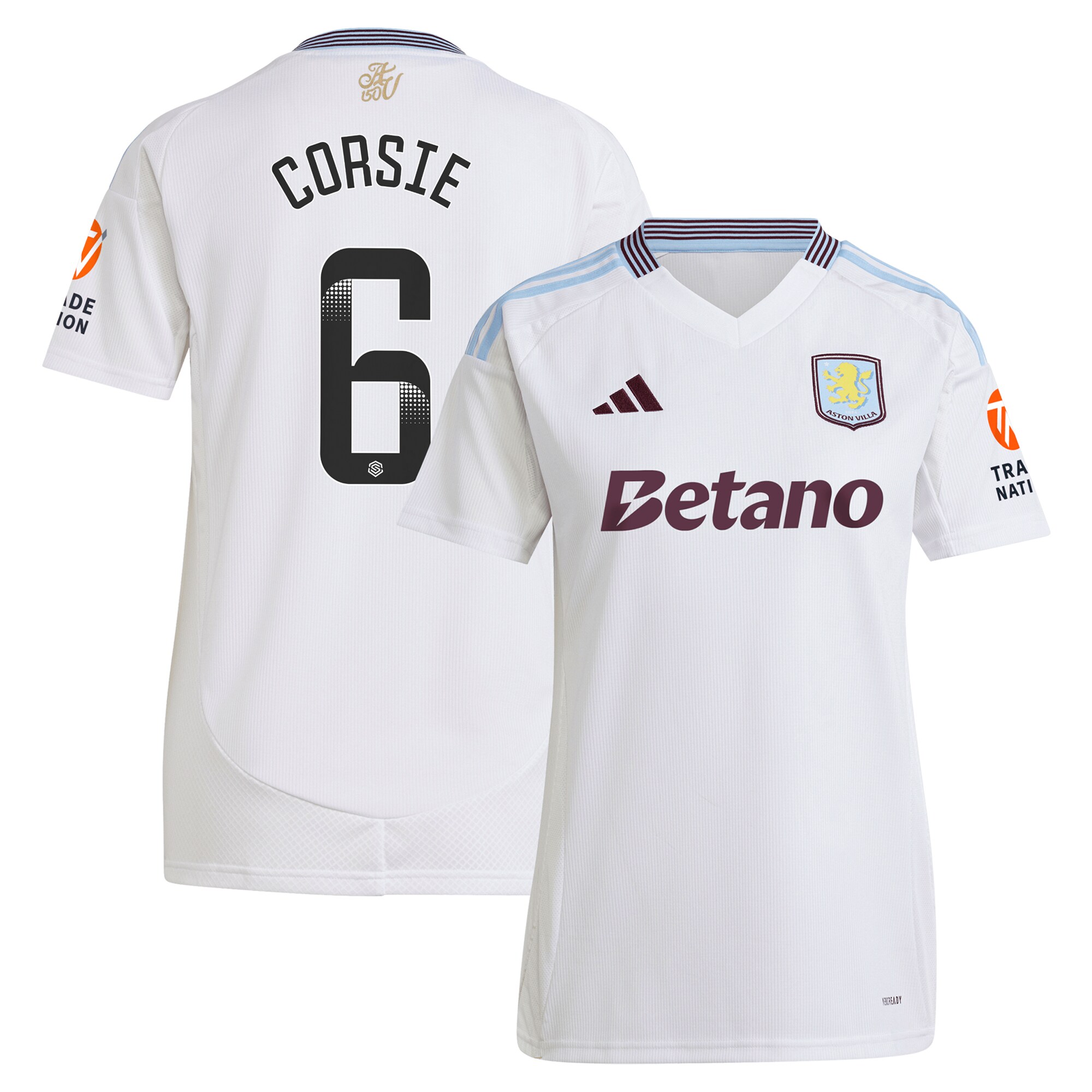 aston villa wsl adidas away shirt 2024-25 – womens with corsie 6 printing Collection - Aston Villa Official Store