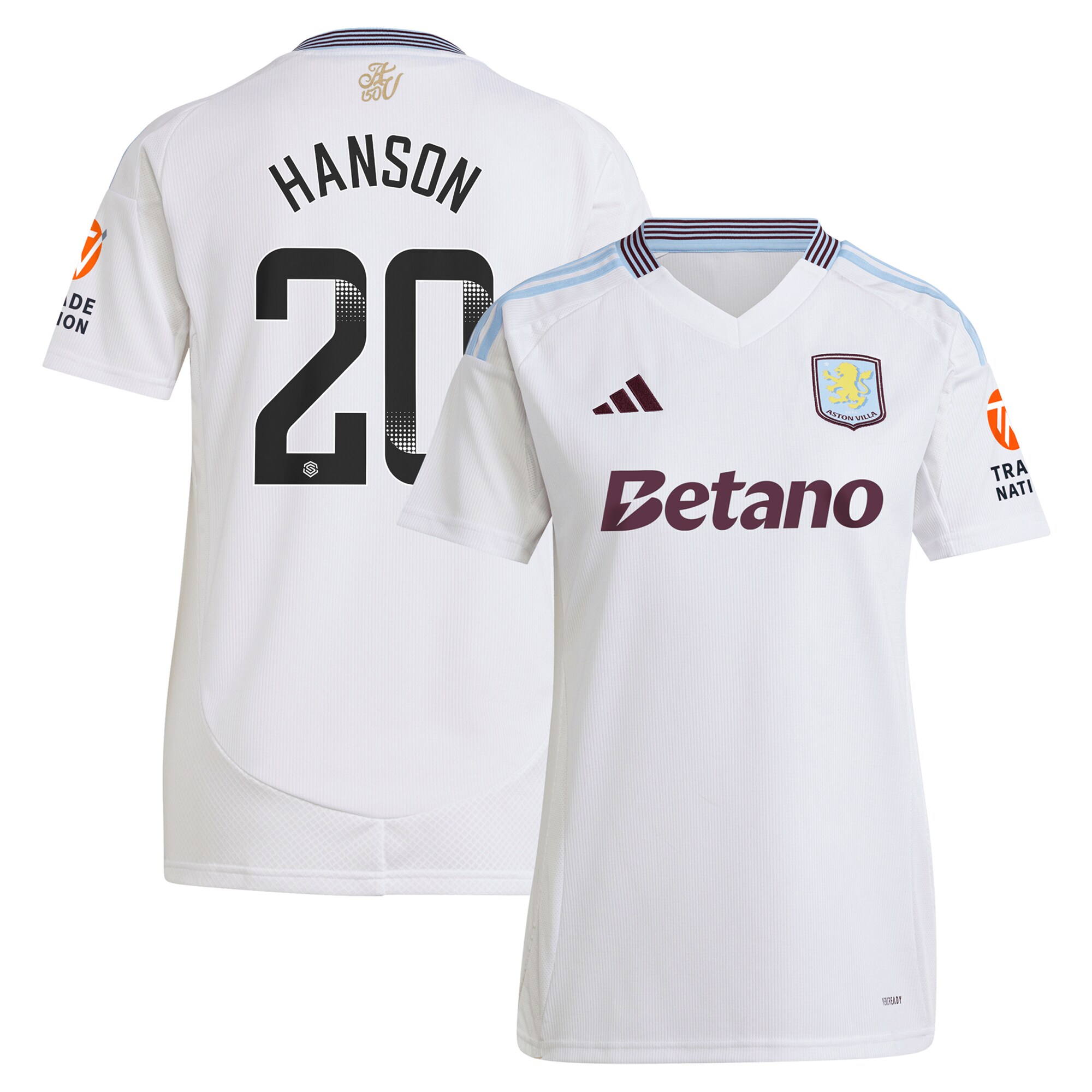 aston villa wsl adidas away shirt 2024-25 – womens with hanson 20 printing Collection - Aston Villa Official Store