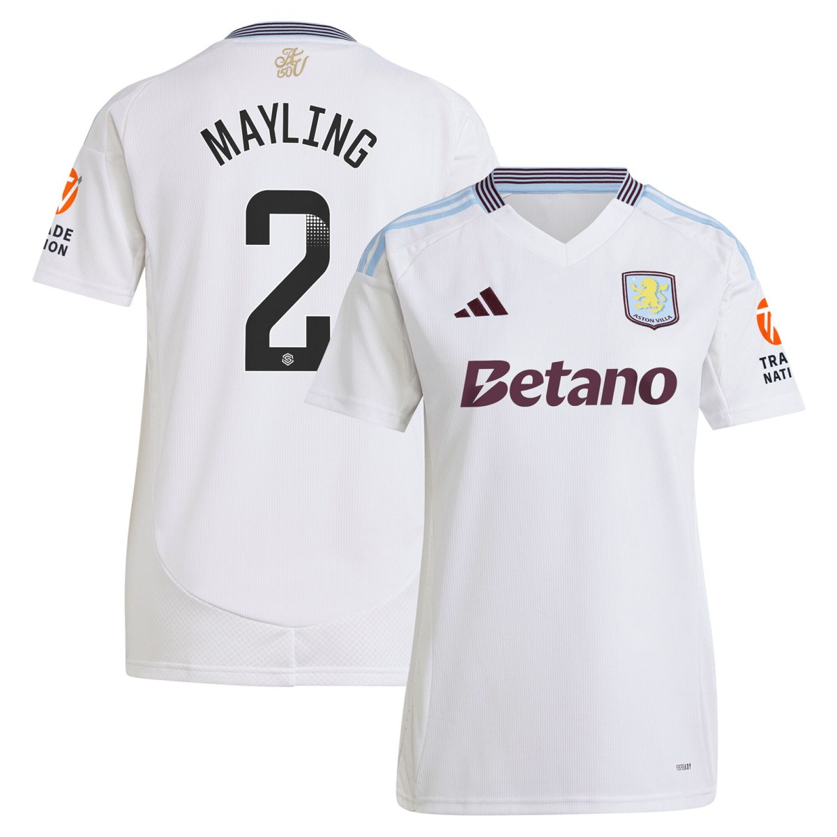 aston villa wsl adidas away shirt 2024-25 – womens with mayling 2 printing Collection - Aston Villa Official Store