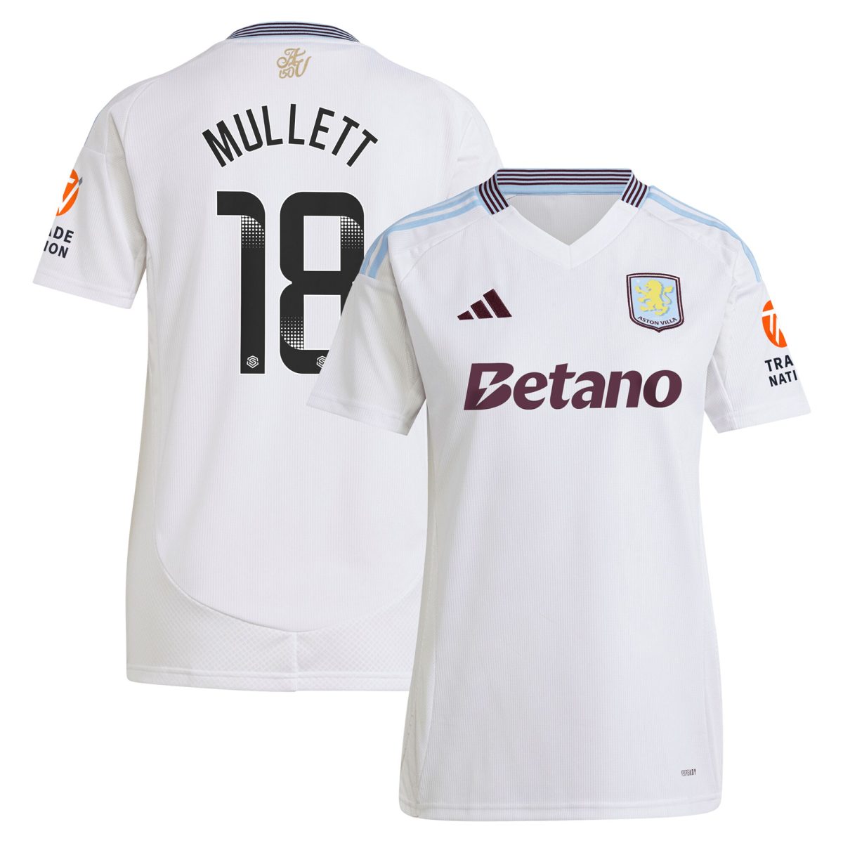 aston villa wsl adidas away shirt 2024-25 – womens with mullett 18 printing Collection - Aston Villa Official Store