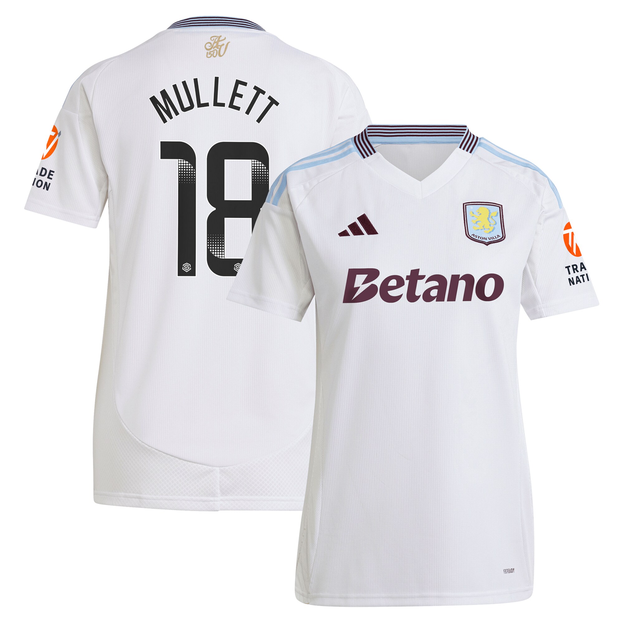 aston villa wsl adidas away shirt 2024-25 – womens with mullett 18 printing Collection - Aston Villa Official Store