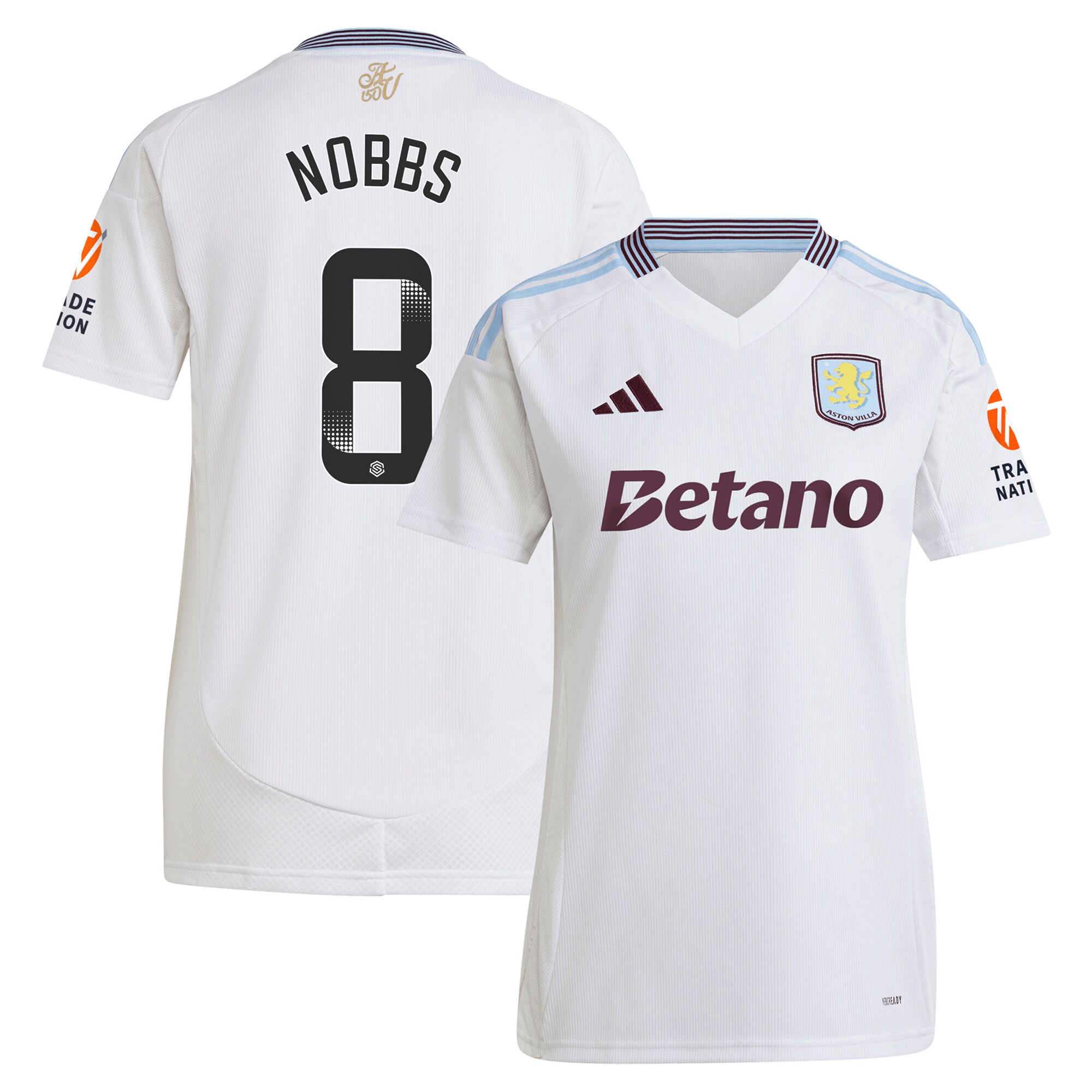 aston villa wsl adidas away shirt 2024-25 – womens with nobbs 8 printing Collection - Aston Villa Official Store
