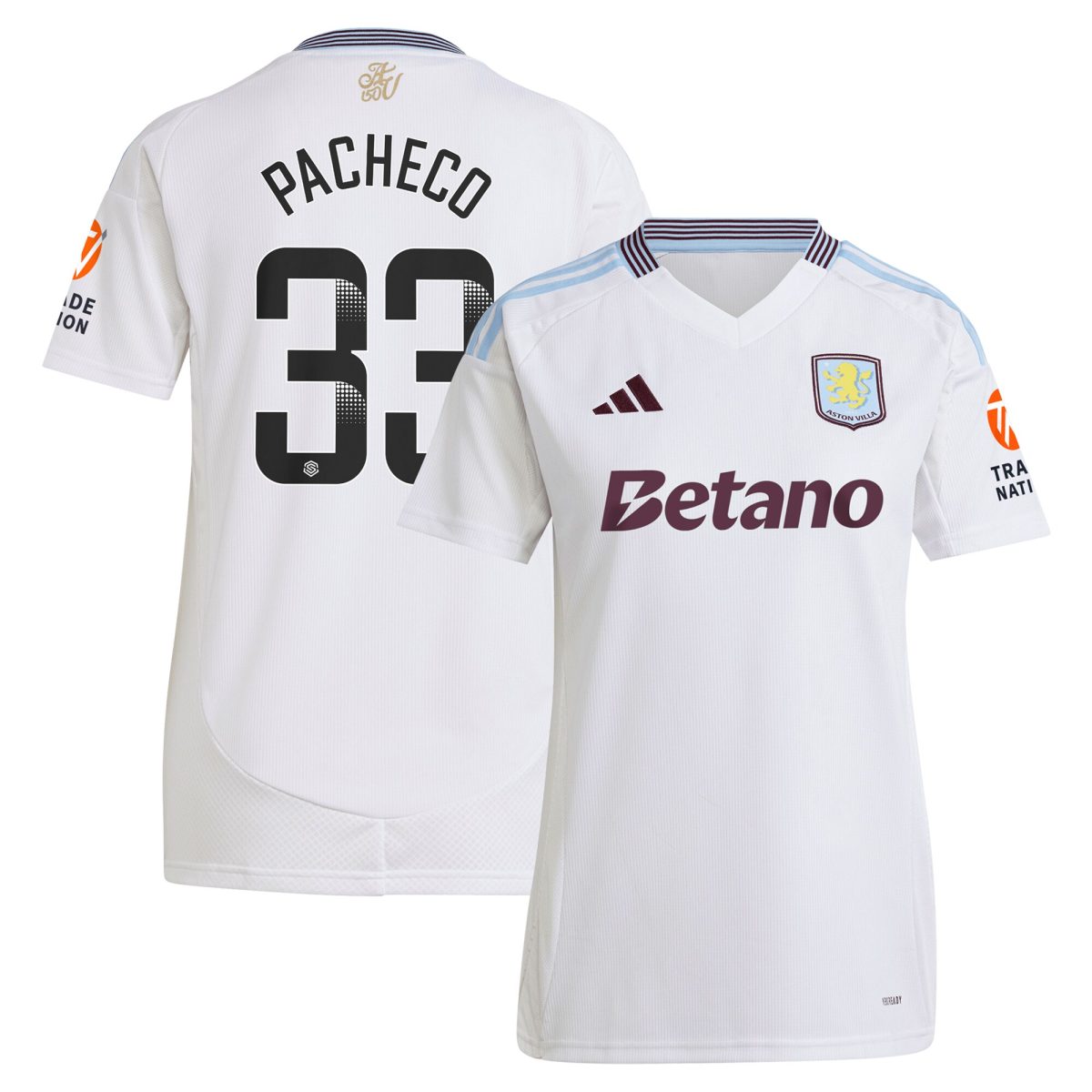 aston villa wsl adidas away shirt 2024-25 – womens with pacheco 33 printing Collection - Aston Villa Official Store
