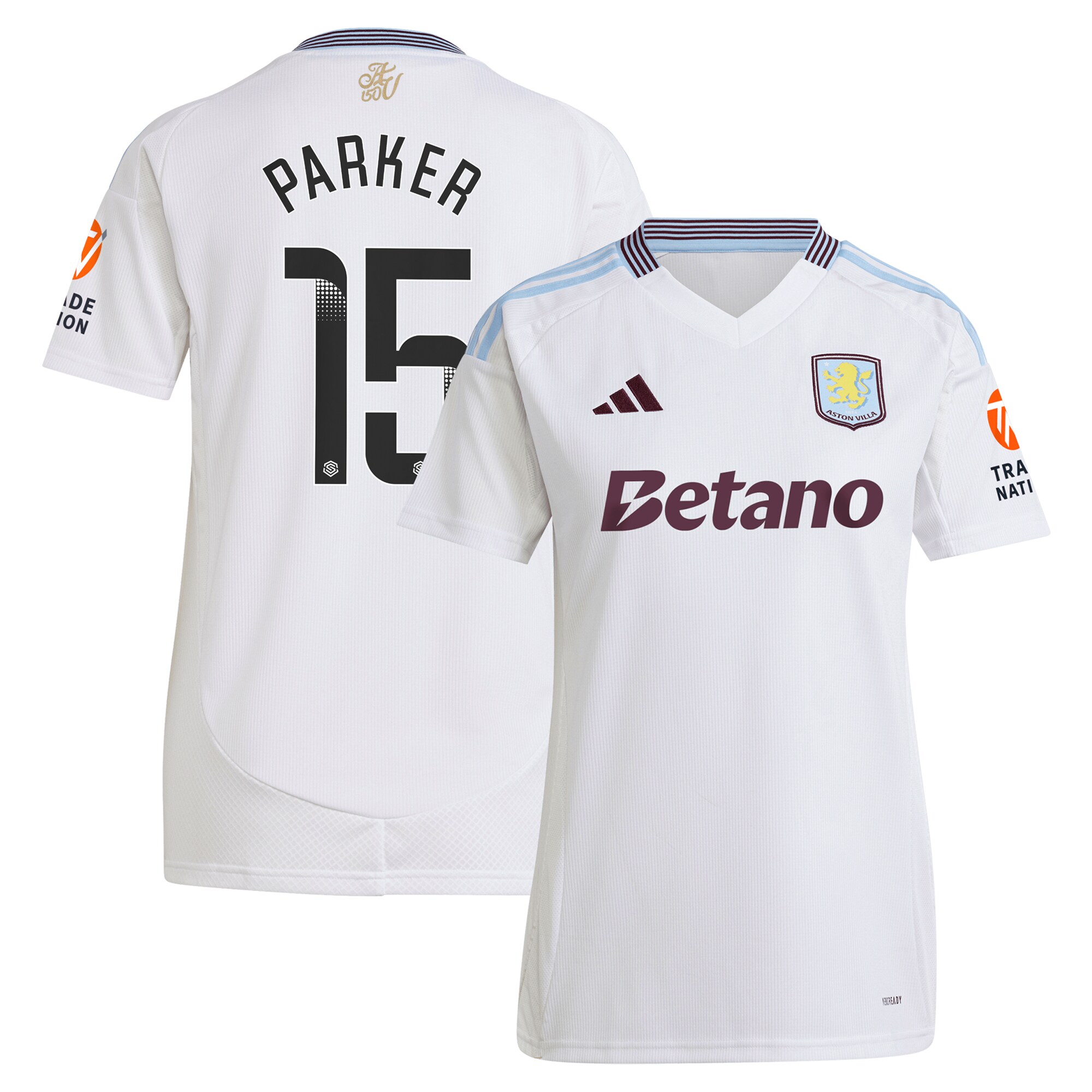 aston villa wsl adidas away shirt 2024-25 – womens with parker 15 printing Collection - Aston Villa Official Store