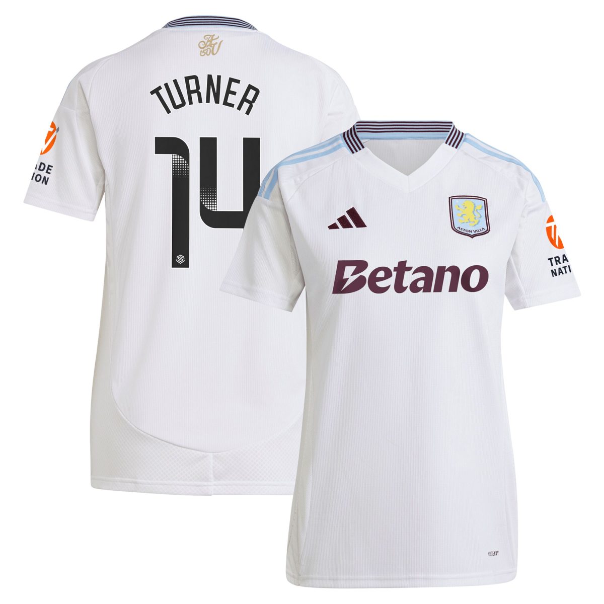 aston villa wsl adidas away shirt 2024-25 – womens with turner 14 printing Collection - Aston Villa Official Store