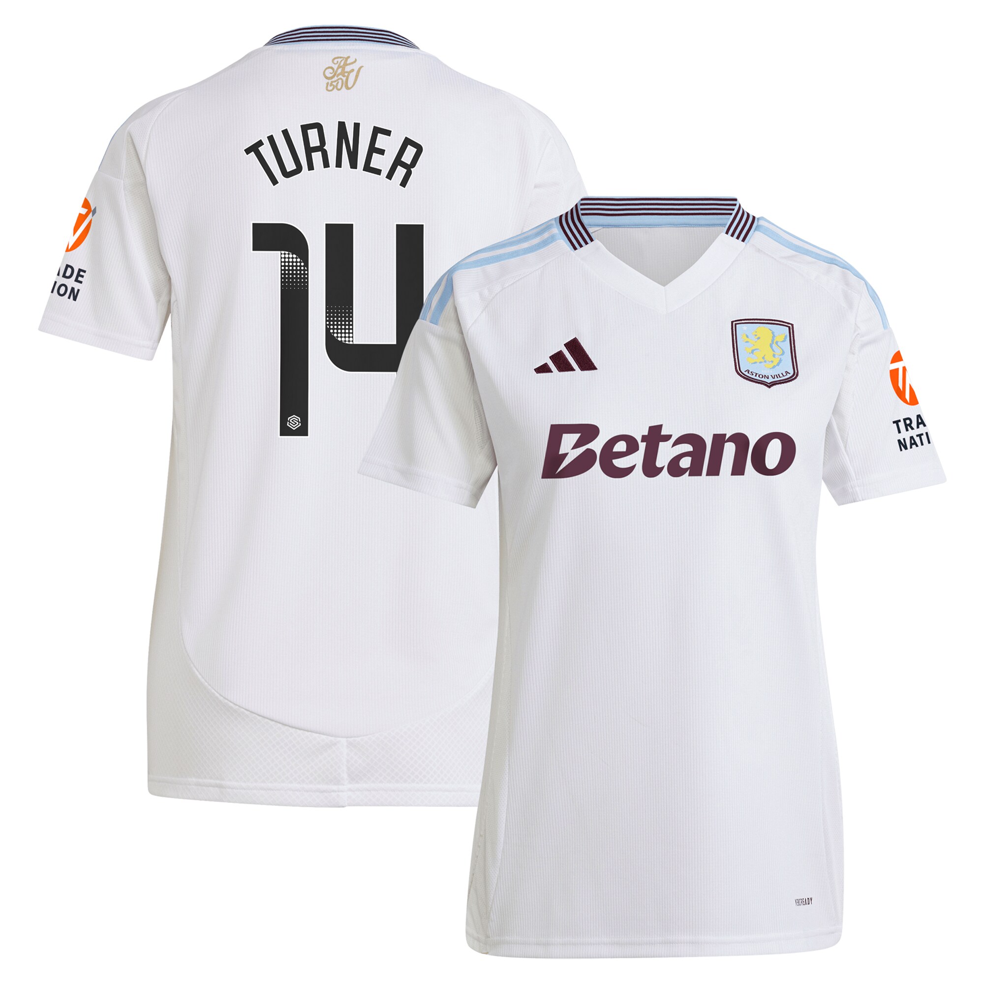 aston villa wsl adidas away shirt 2024-25 – womens with turner 14 printing Collection - Aston Villa Official Store