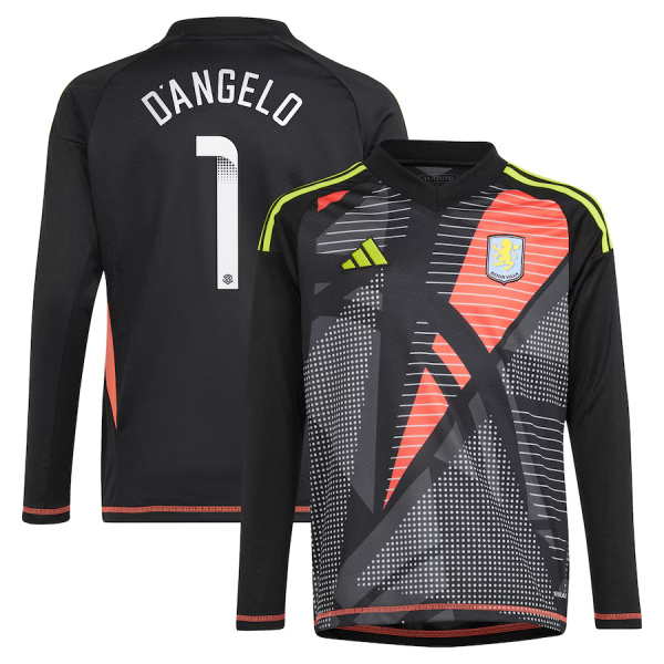 aston villa wsl adidas goalkeeper shirt 2024-25 – long sleeve – kids with d8217angelo 1 printing Collection - Aston Villa Official Store