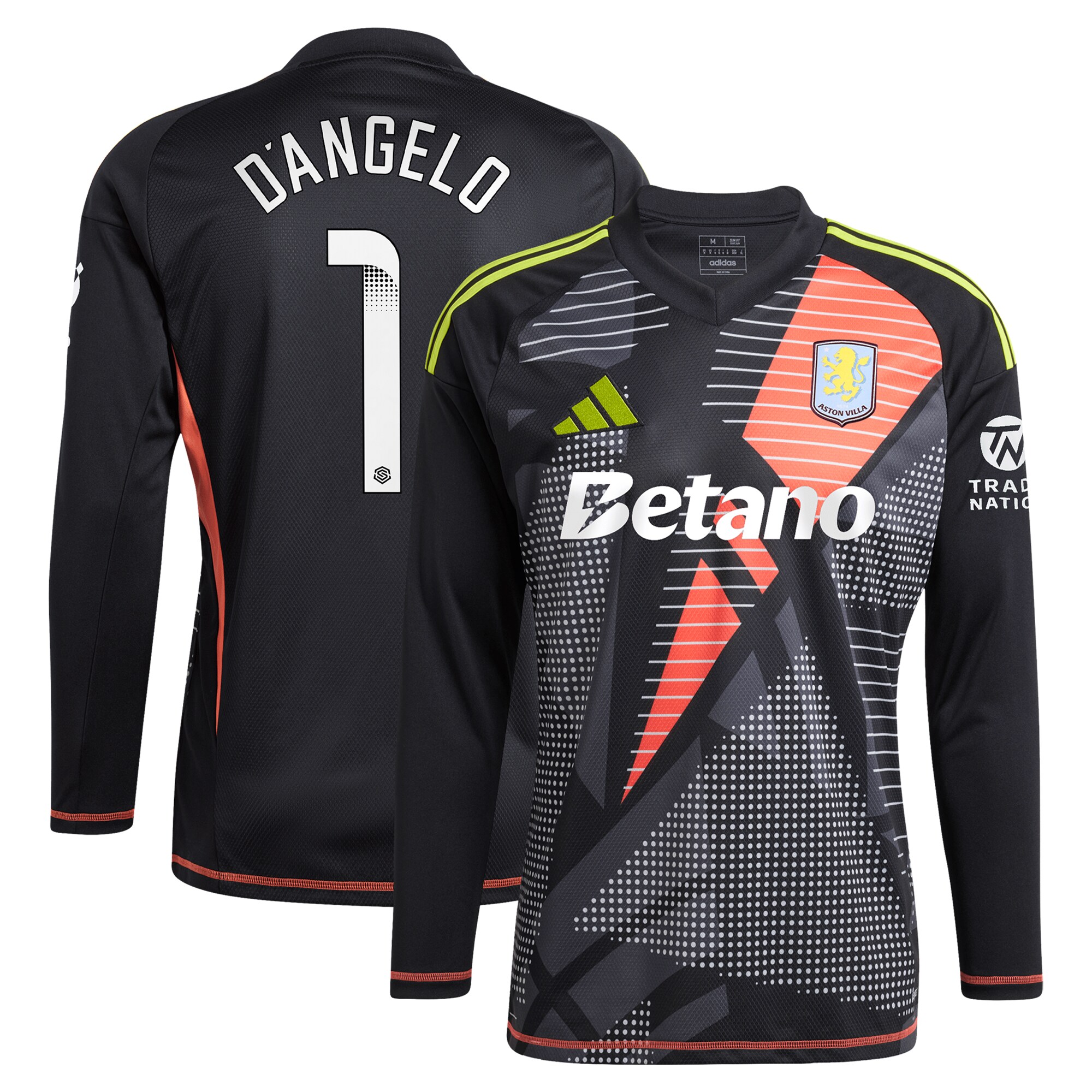 aston villa wsl adidas goalkeeper shirt 2024-25 – long sleeve with dangelo 1 printing 202712202 Collection - Aston Villa Official Store