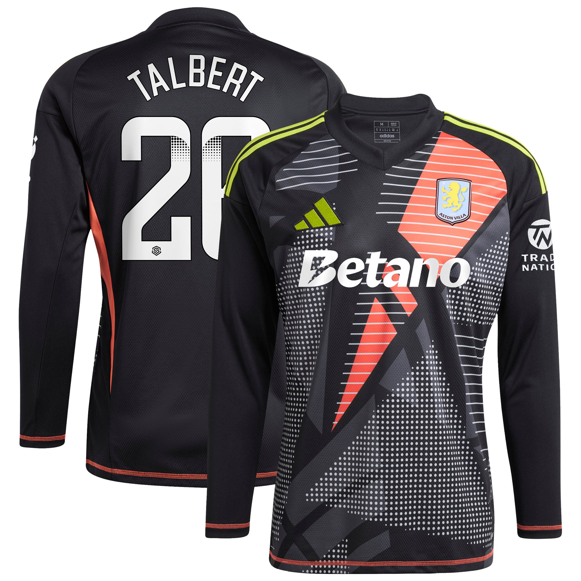 aston villa wsl adidas goalkeeper shirt 2024-25 – long sleeve with talbert 26 printing Collection - Aston Villa Official Store