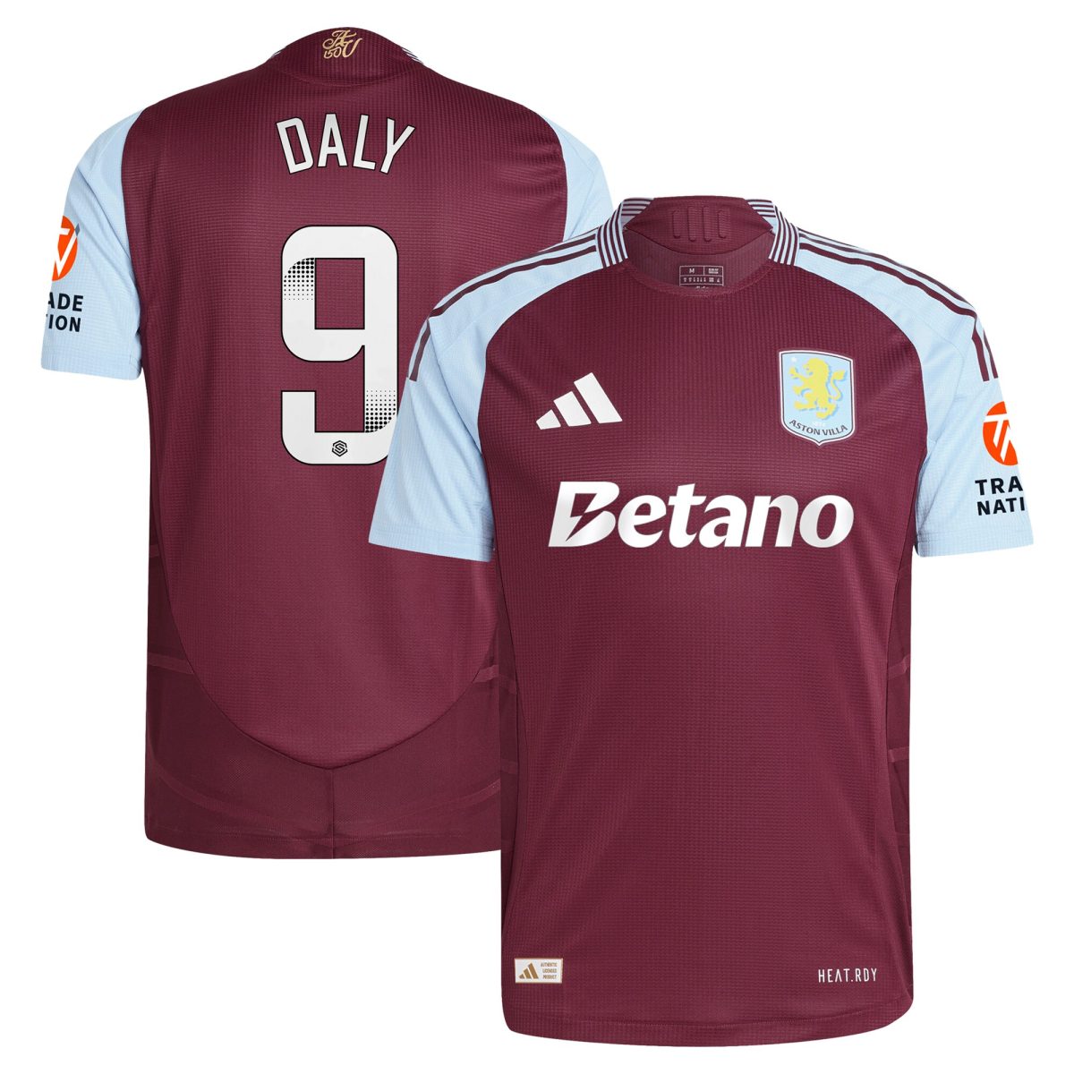aston villa wsl adidas home authentic shirt 2024-25 with daly 9 printing Collection - Aston Villa Official Store