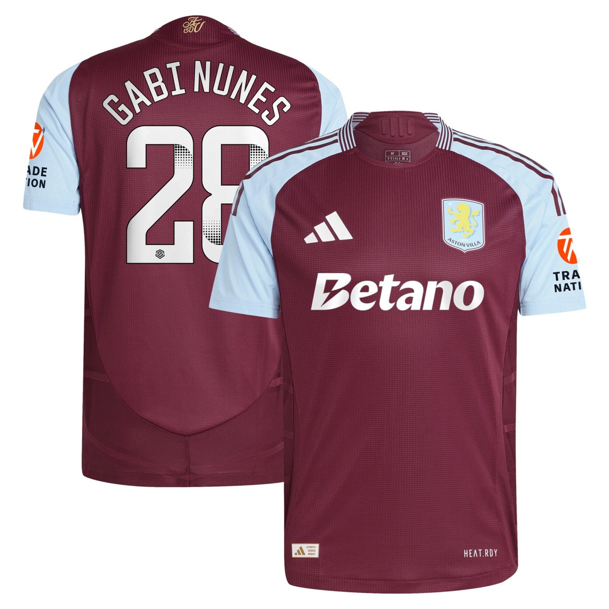 aston villa wsl adidas home authentic shirt 2024-25 with gabi nunes 28 printing Collection - Aston Villa Official Store