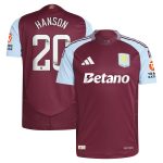 aston villa wsl adidas home authentic shirt 2024-25 with hanson 20 printing Collection - Aston Villa Official Store