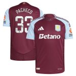 aston villa wsl adidas home authentic shirt 2024-25 with pacheco 33 printing Collection - Aston Villa Official Store